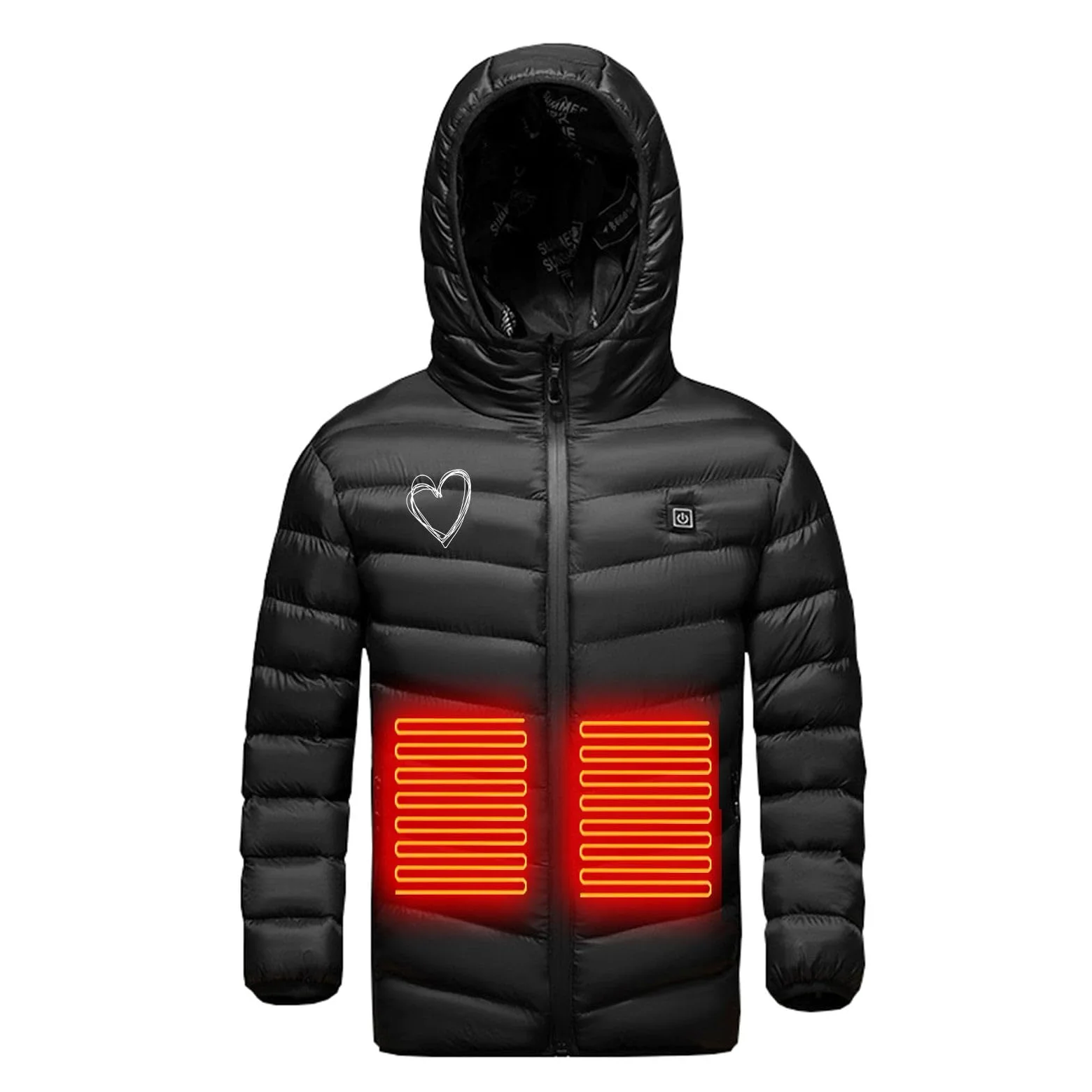 Chaqueta Calentada Niños Niñas Chaqueta de Plumas Calefactable Chaleco Calefacción Inteligente Calefactor 3 Zonas Acampar Actividades al Aire Libre para Invierno al Aire Libre, Esquí, Camping