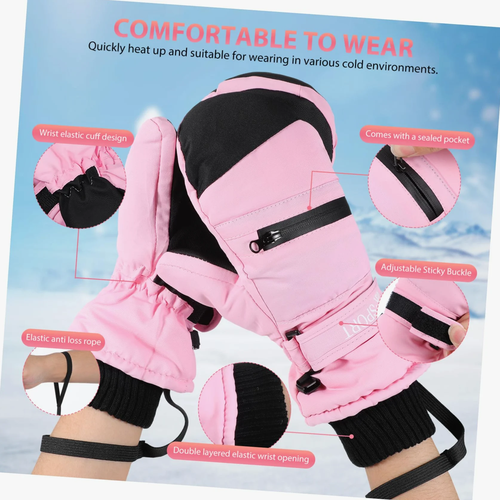 TOYANDONA Guantes Térmicos Impermeables y Cortaviento para Trabajo y Esquí con Pantalla Táctil Cálidos y Flexibles para Hombre y Mujer Talla XL