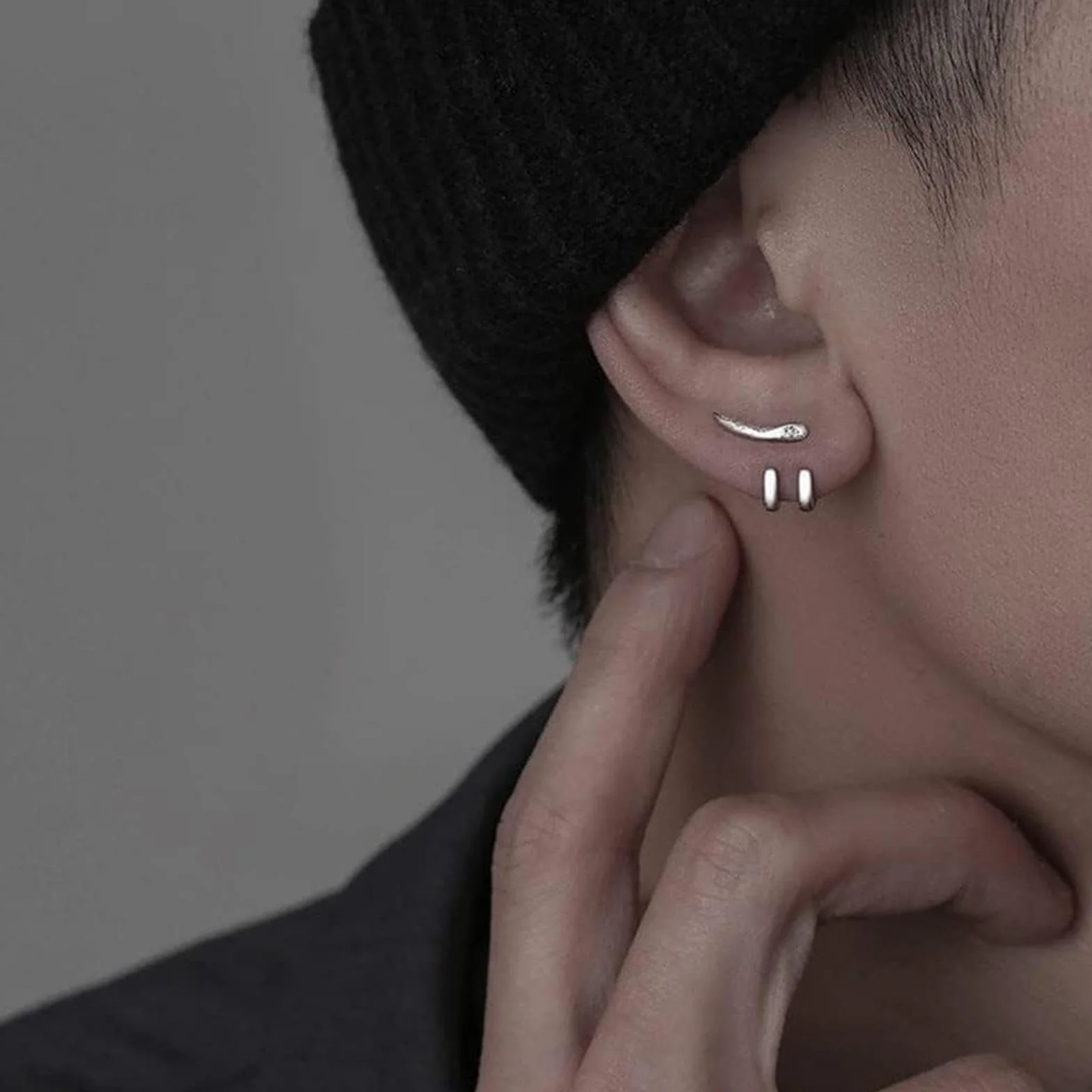Geniales botón,Joyas para orejas cómodas, desmontables y brillantes con doble perno - Cómodos pendientes punk desmontables, accesorios oreja estables moda para citas, Kasmole