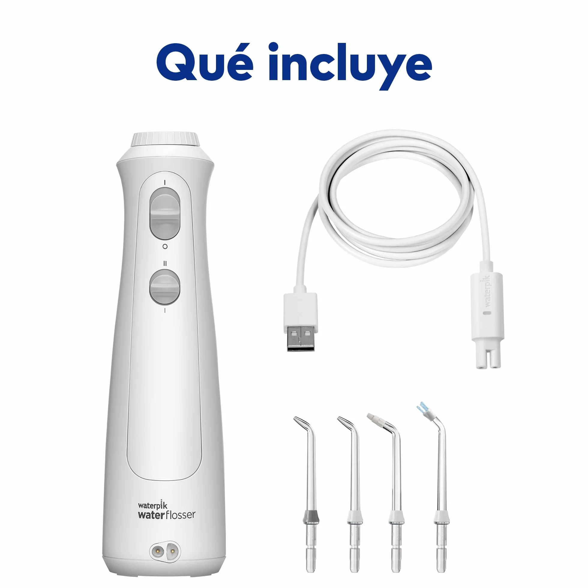 Waterpik Irrigador Dental Inalámbrico WF-13, Cepillo Eléctrico Recargable, Elimina Placa, Portátil Blanco