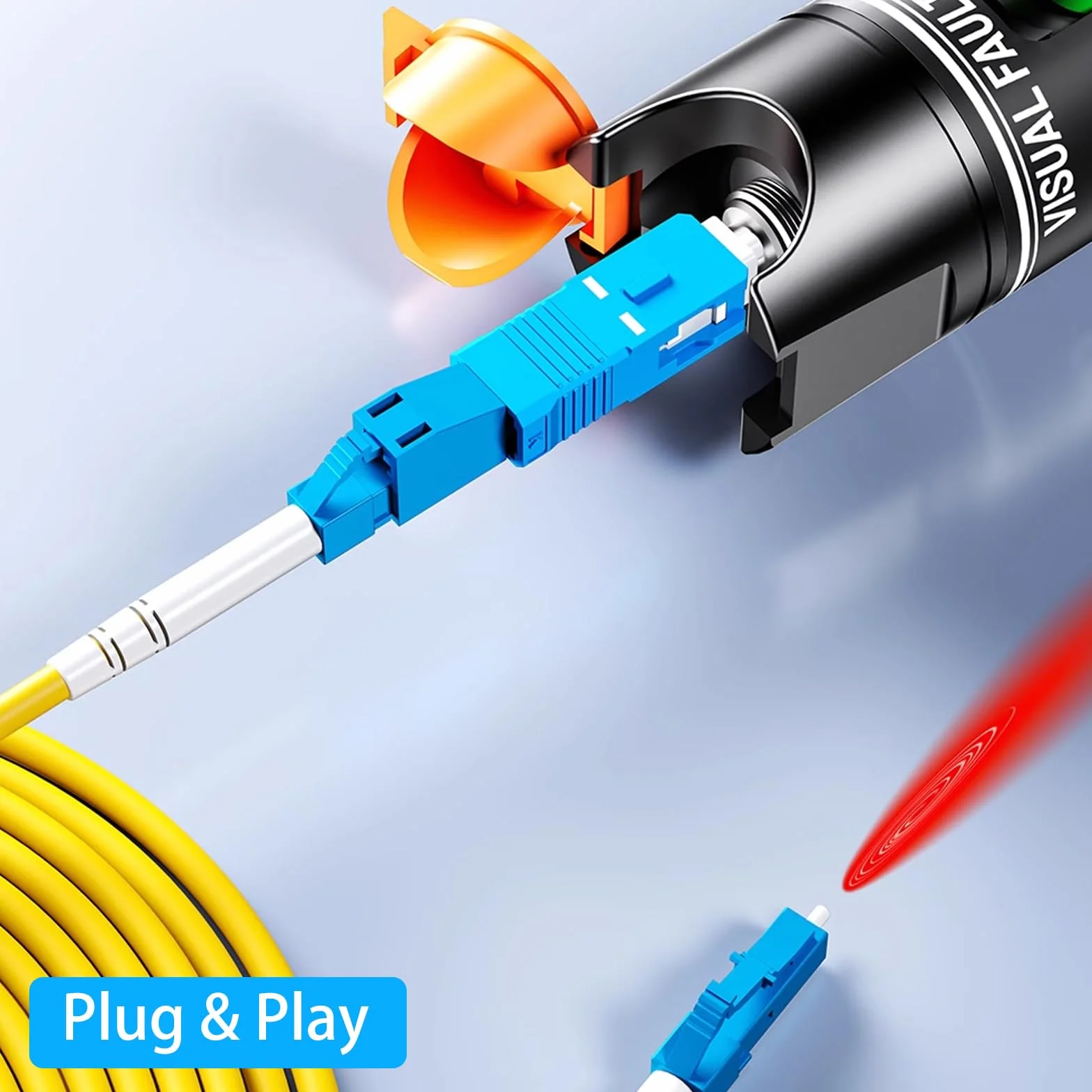 Duttek Adaptador de Fibra Óptica SC Macho a LC Hembra, Modo único 9/125um, 4 Pack