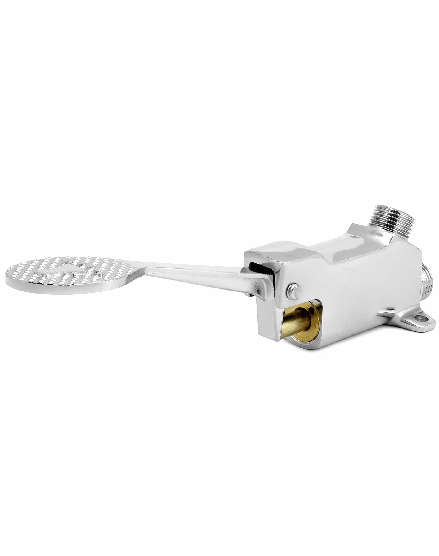 QWORK Válvula de Pedal en Piso, Válvula de Agua Cromada para Cocina y Baño