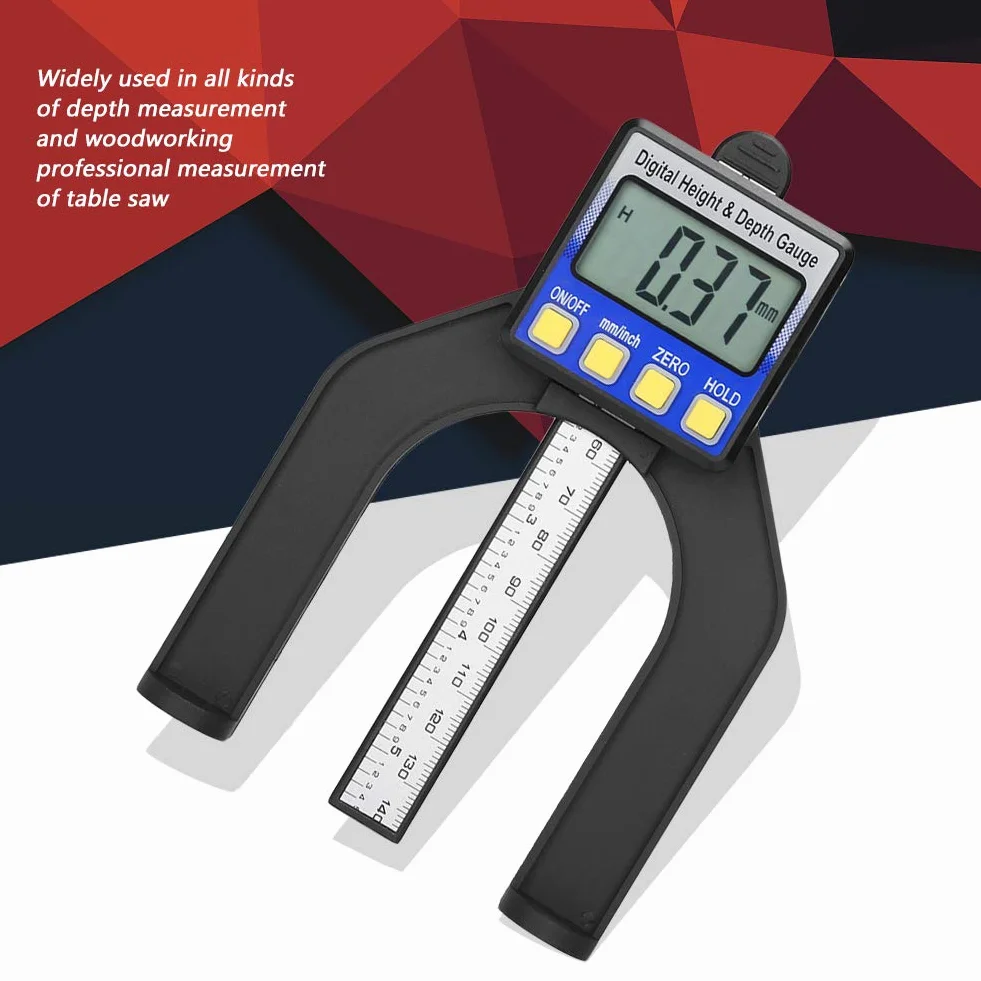 Medidor de profundidad digital 0-80 mm con base magnética para sierra de mesa