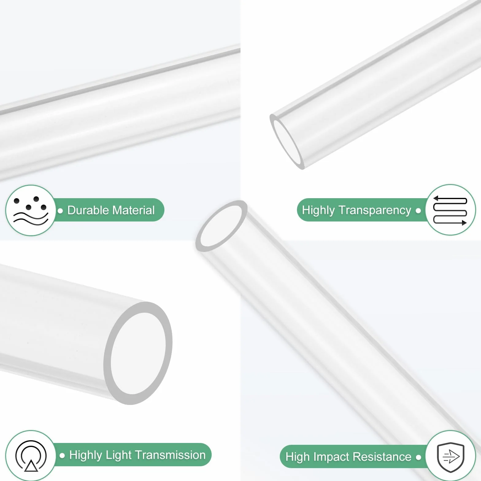 M METERXITY Tubo De Acrílico Rígido Transparente 15mm DI x 19mm DE 305mm