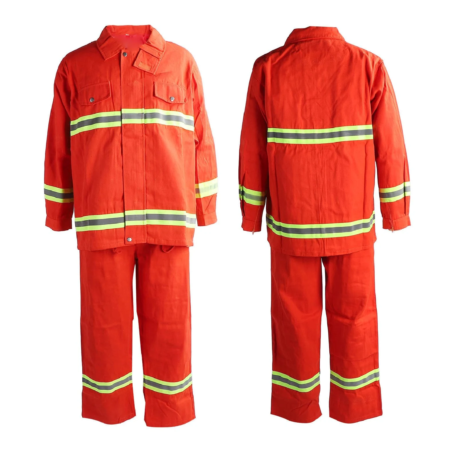 Fafeicy Traje de Seguridad Resistente Al Fuego Tipo 97, Ropa de Algodón Resistente Al Fuego y Al Calor con Tira Reflectante, Fuerte Dureza y Protección Química para la Industria, (XXXL)