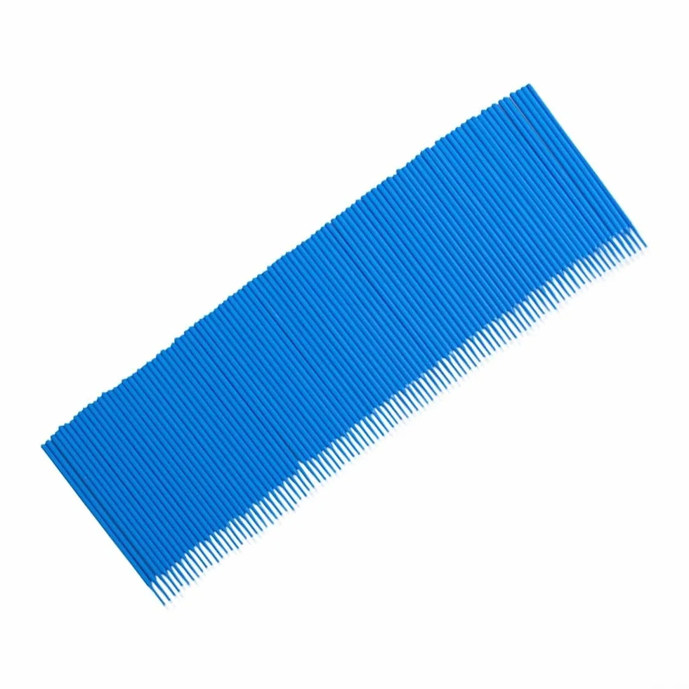 Pinceles de pintura 100pcs Aplicadores dentales con fibras de pelusa para retoque (azul)