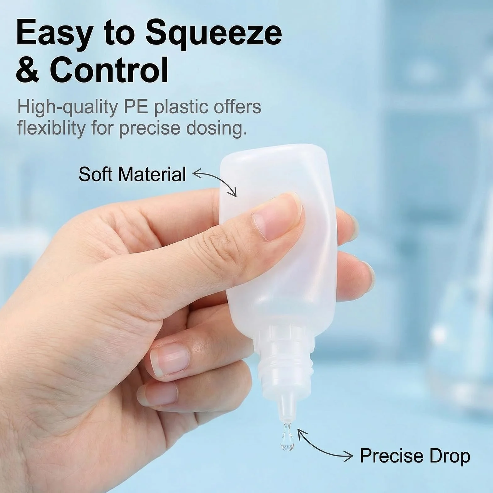 Empty Plastic Eye Drops Bottle 50 ml 24 Pack with Sealing Ring