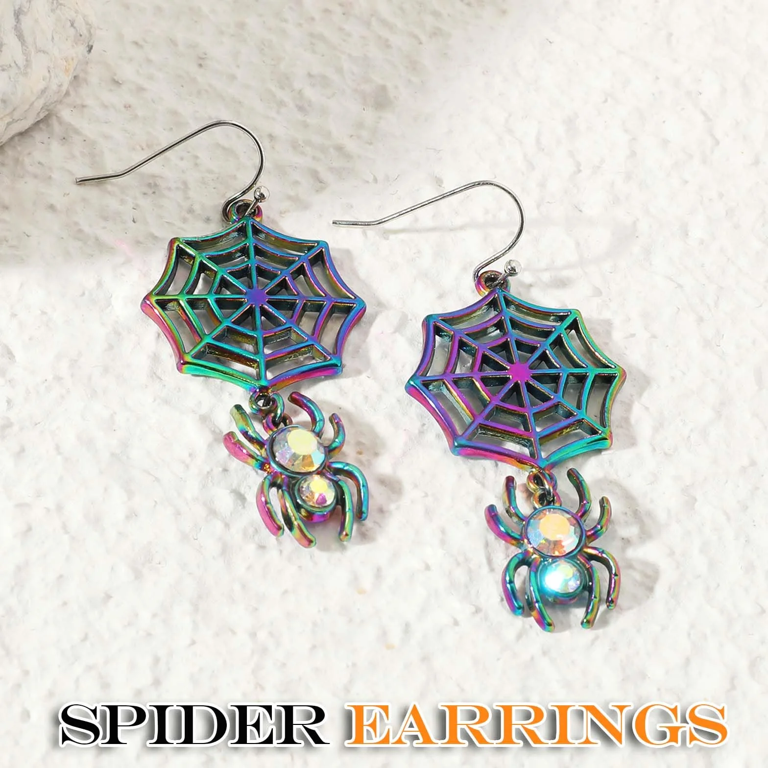 3 Pares Pendientes Halloween, Halloween Calabaza Fantasma Araña Pendientes para Mujeres, Accesorios Vampiro Mujer, Novedosas para Regalos, Decoración de Brujas