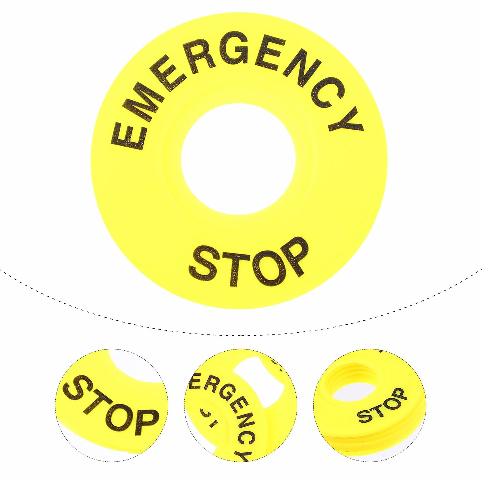 Operitacx Anillo Color Llamativo Redondo Amarillo de Empuje de Emergencia 10 Piezas PVC
