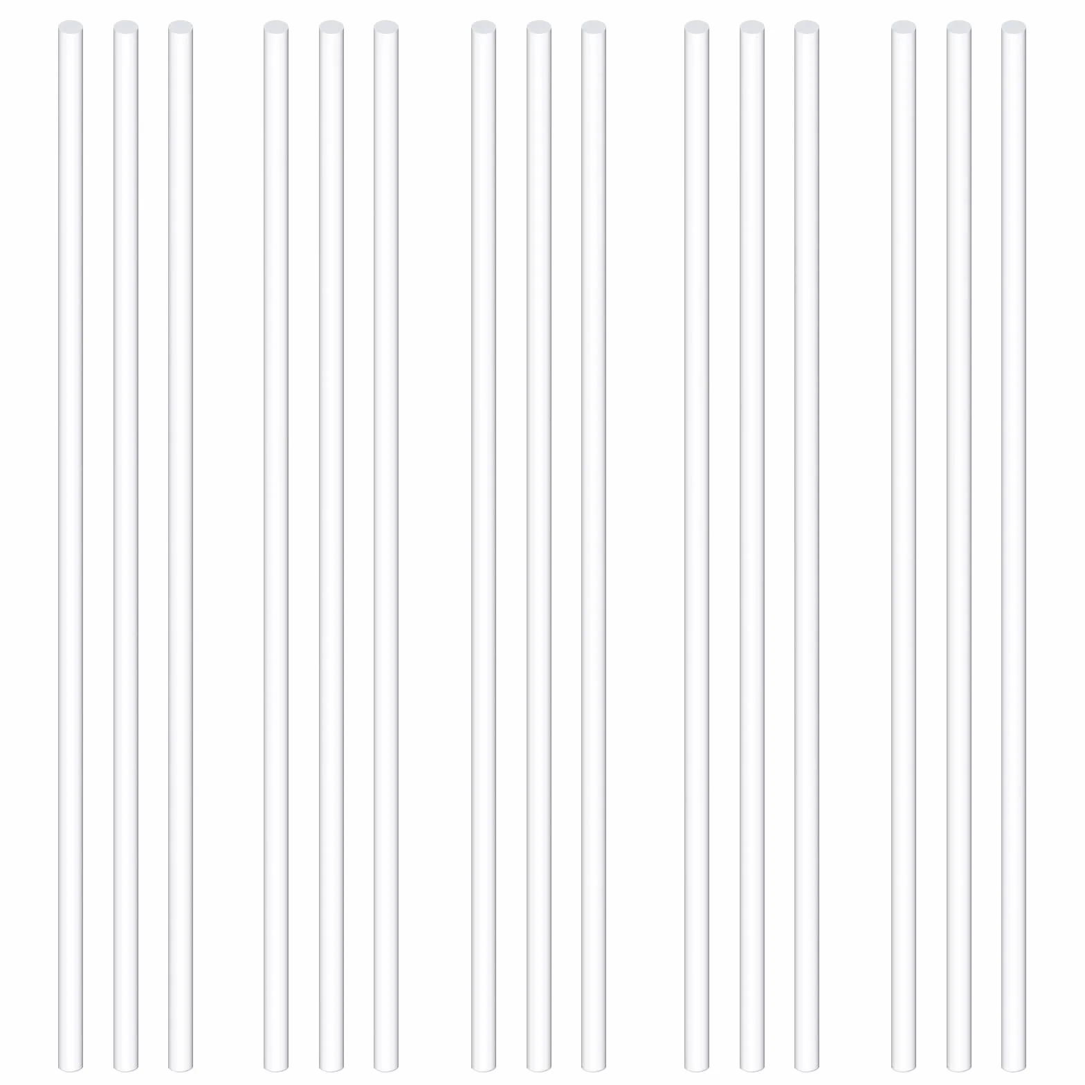 Swpeet Juego 15 varillas acrílico blanco 4 mm 300 mm redondo sólido bricolaje