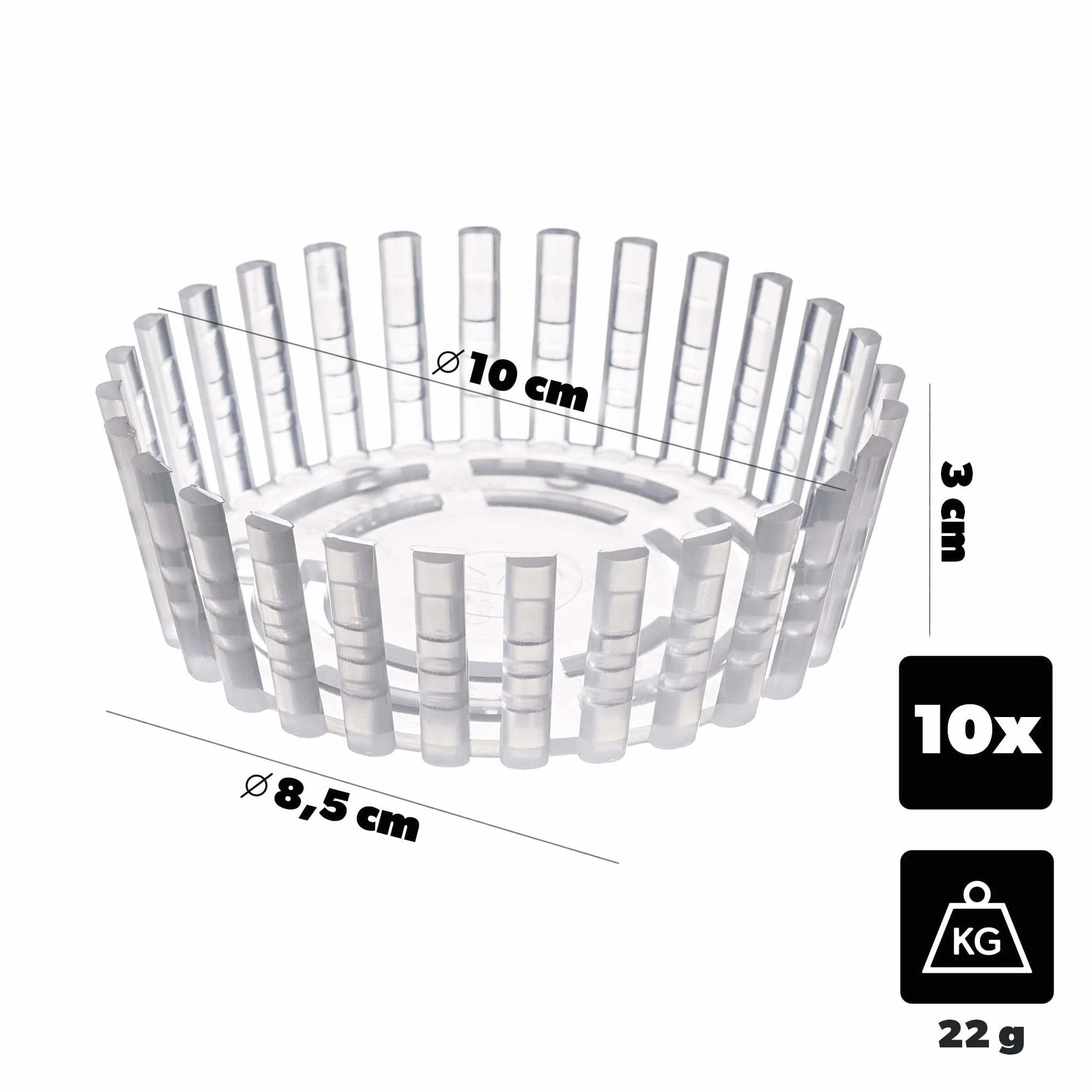 KADAX Juego de 10 Pesas de Fermentación fi 100 mm con Red para Tarros TO100 sin BPA