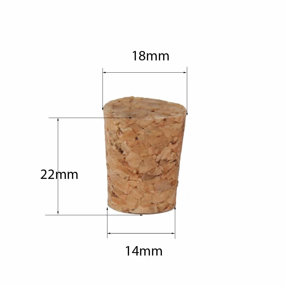 Tapones de corcho cónicos 18 mm x 14 mm x 22 mm para manualidades