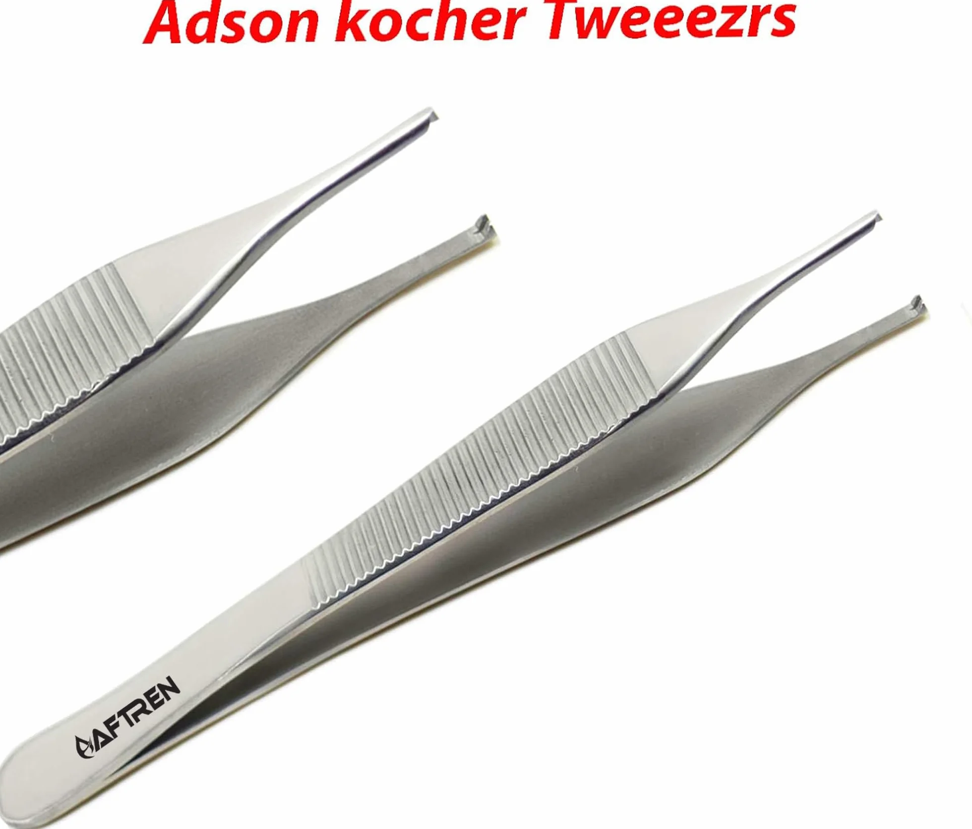 Pinzas Adson Kocher 1x2 dientes acero inoxidable punta fina para vendajes suministros hospitalarios veterinarios