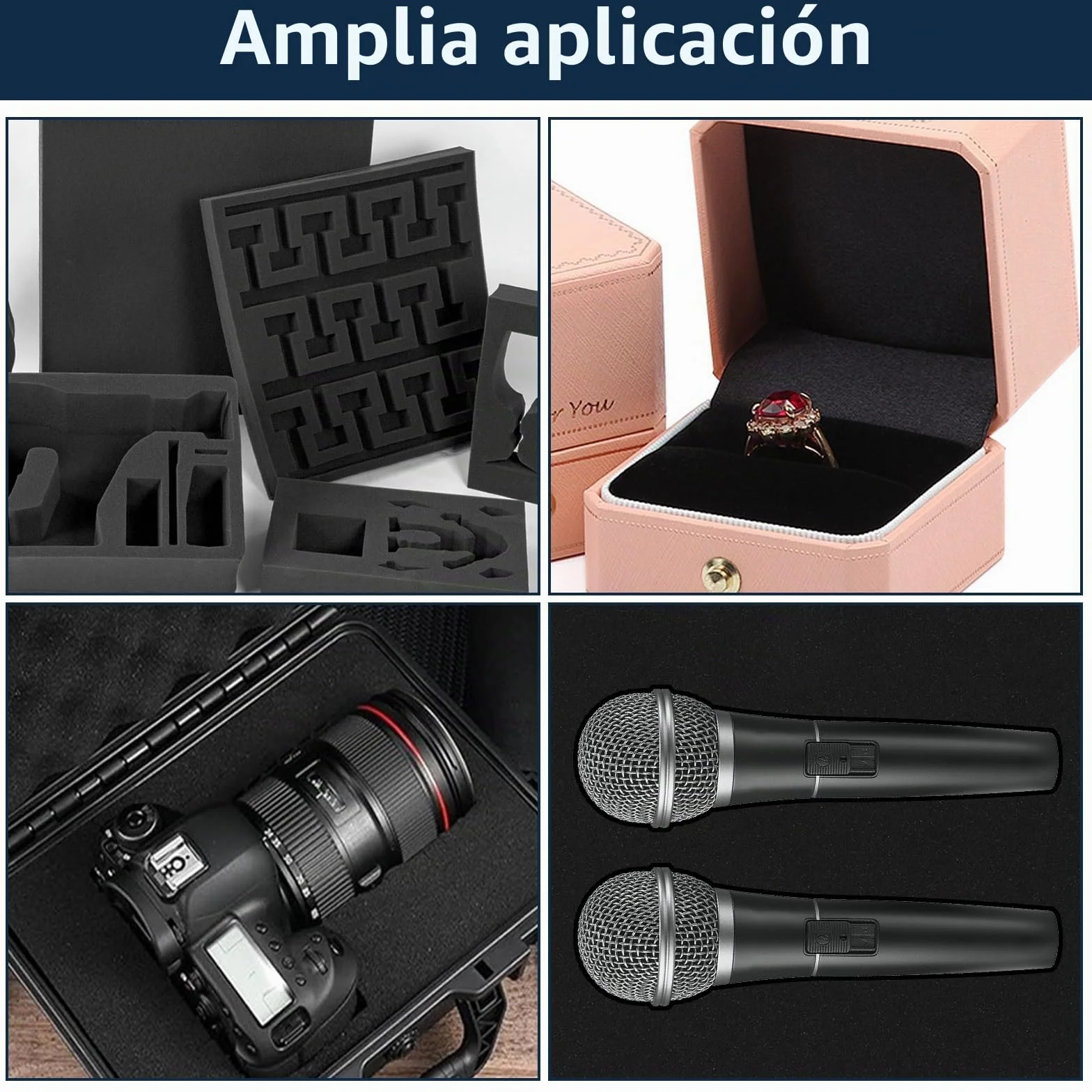 Espuma de rejilla 8 piezas 300x300x10mm 8 piezas 300x300x25mm inserto para maletín protector tableta
