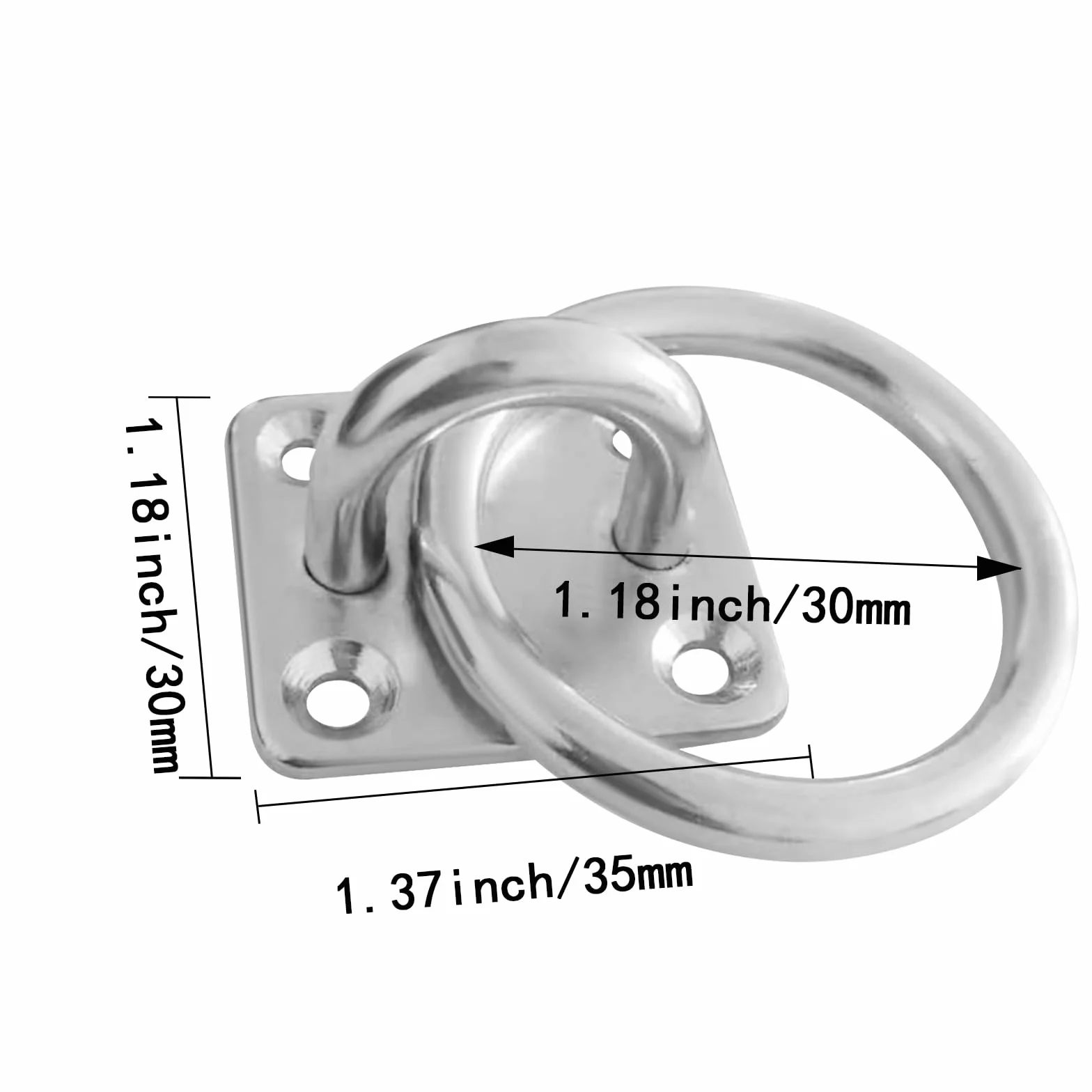 Anillo lazo Galvanizado para Atornillar con Adaptador, Gancho de Fijación para Caballos, Ganado