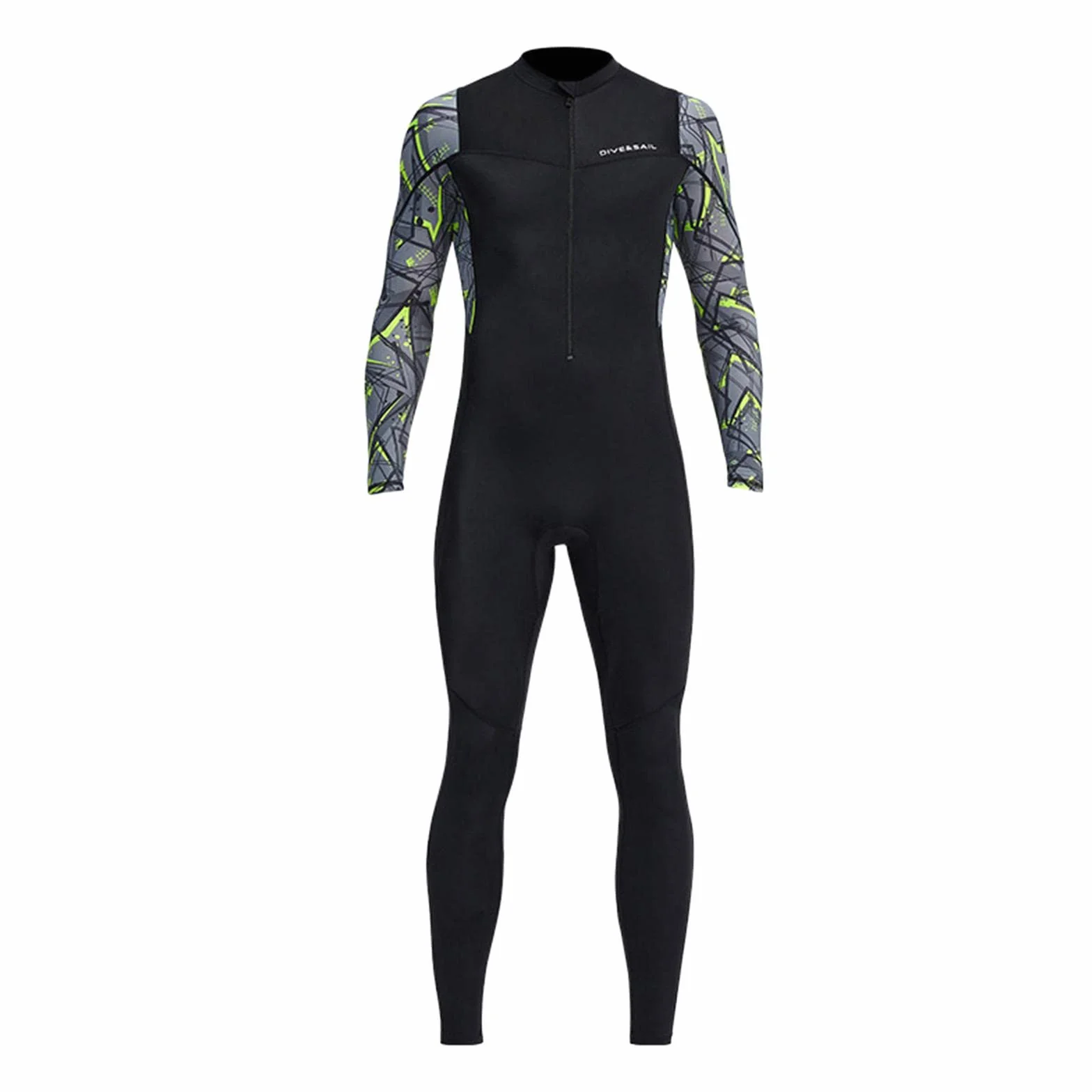 Traje de neopreno para hombre, con cremallera frontal, protección contra erupciones, surf, natación, buceo, negro, XL