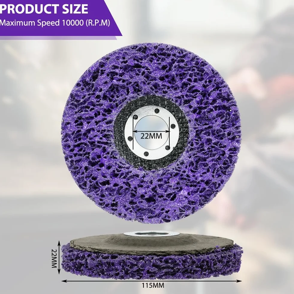 CSD Púrpura Discos de Limpieza Gruesos 115 mm para Amoladora Angular