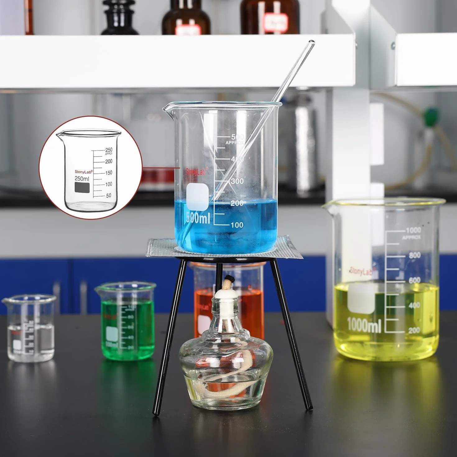 Stonylab Vaso de Precipitados de Vidrio Borosilicato Graduado 2000 ml Griffin