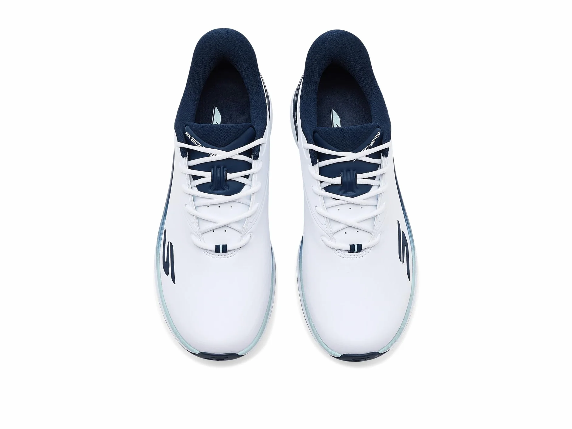 Skechers Golf Blade Tour SL, Zapatos de Golf para Hombre, Estándar (Blanco/Azul Marino, Sistema Tallas Calzado EU, Adulto, Números, Mediano, 43)