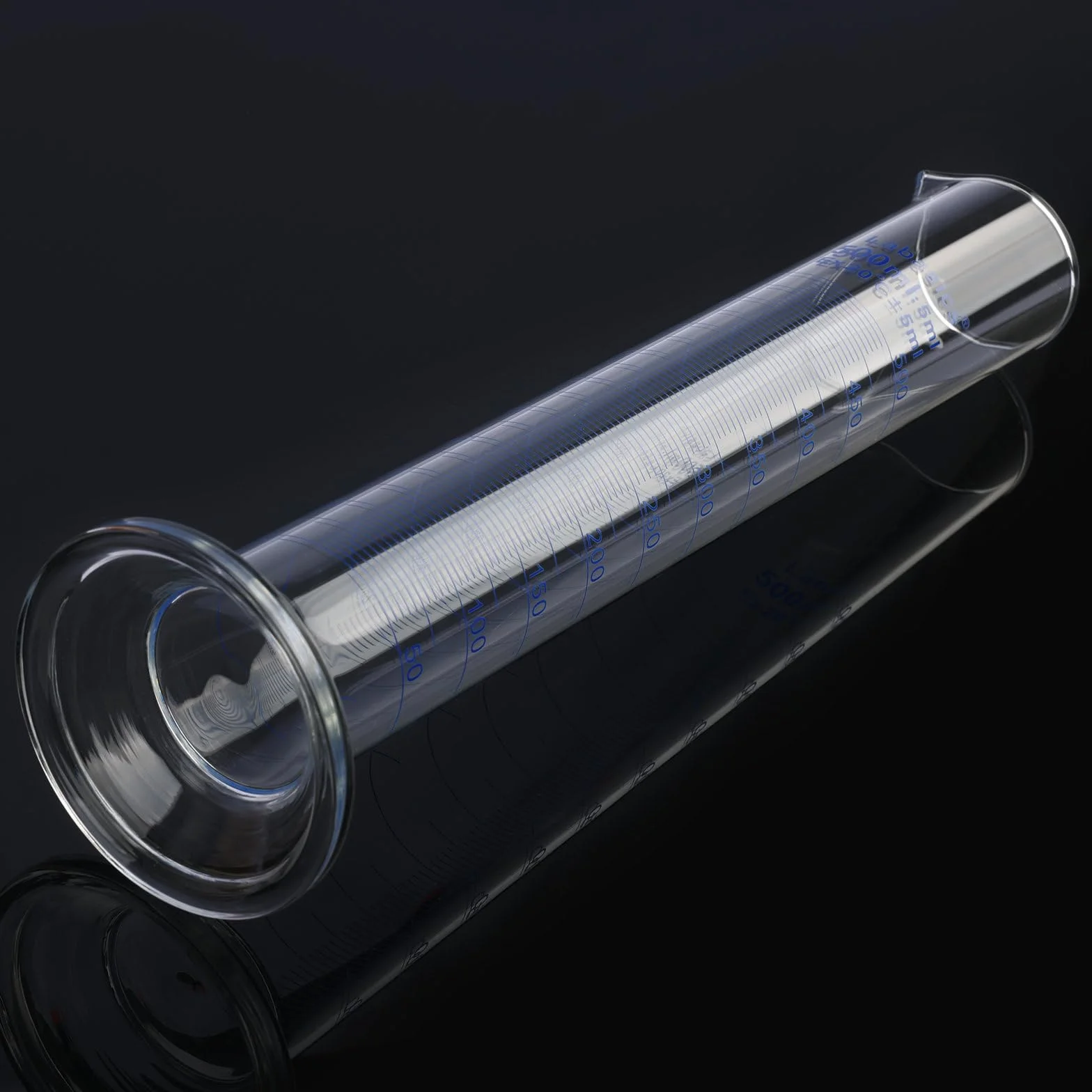Cilindro Graduado de Vidrio de Borosilicato 500 ml, Medidor de Laboratorio Resistente
