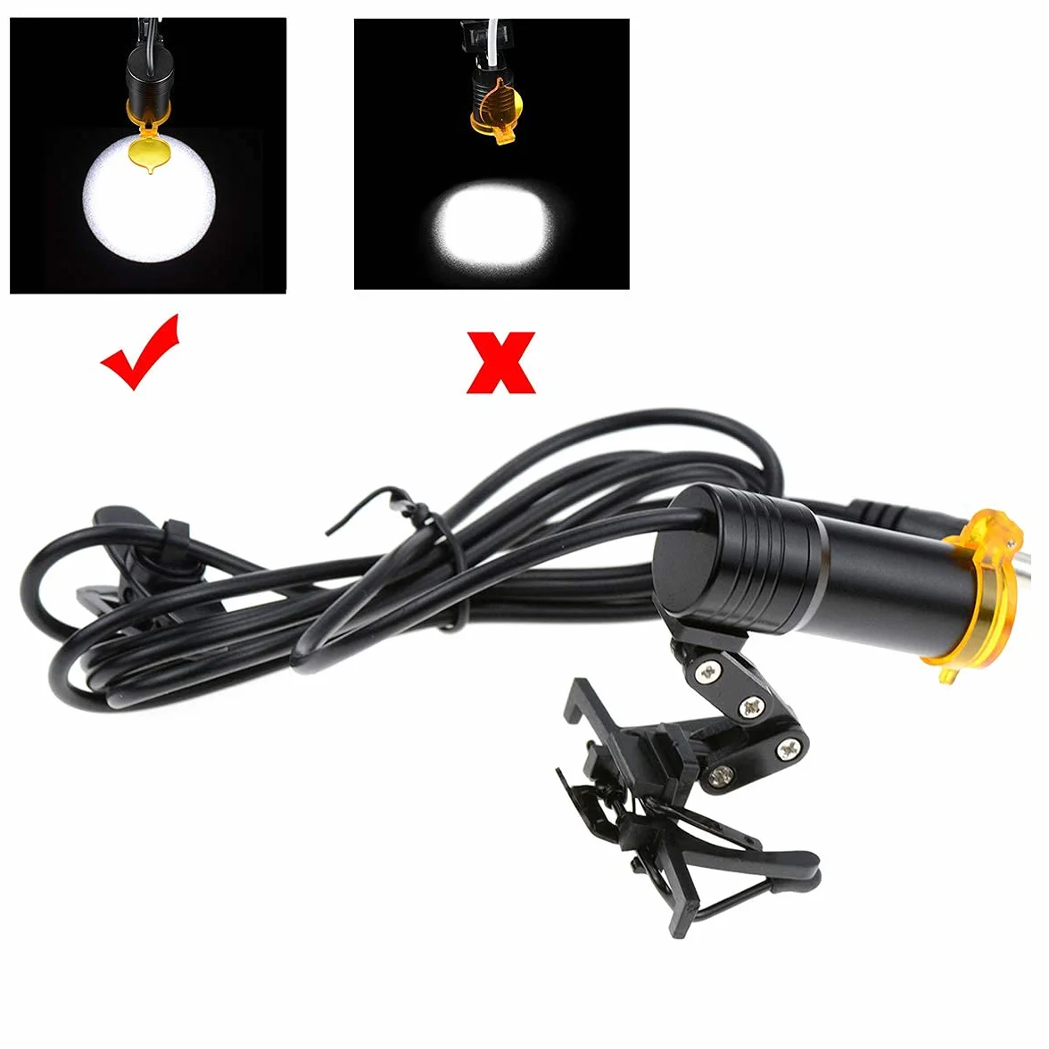 Lupa con Luz LED 5W Portátil con Clip de Metal para Lupas Binoculares
