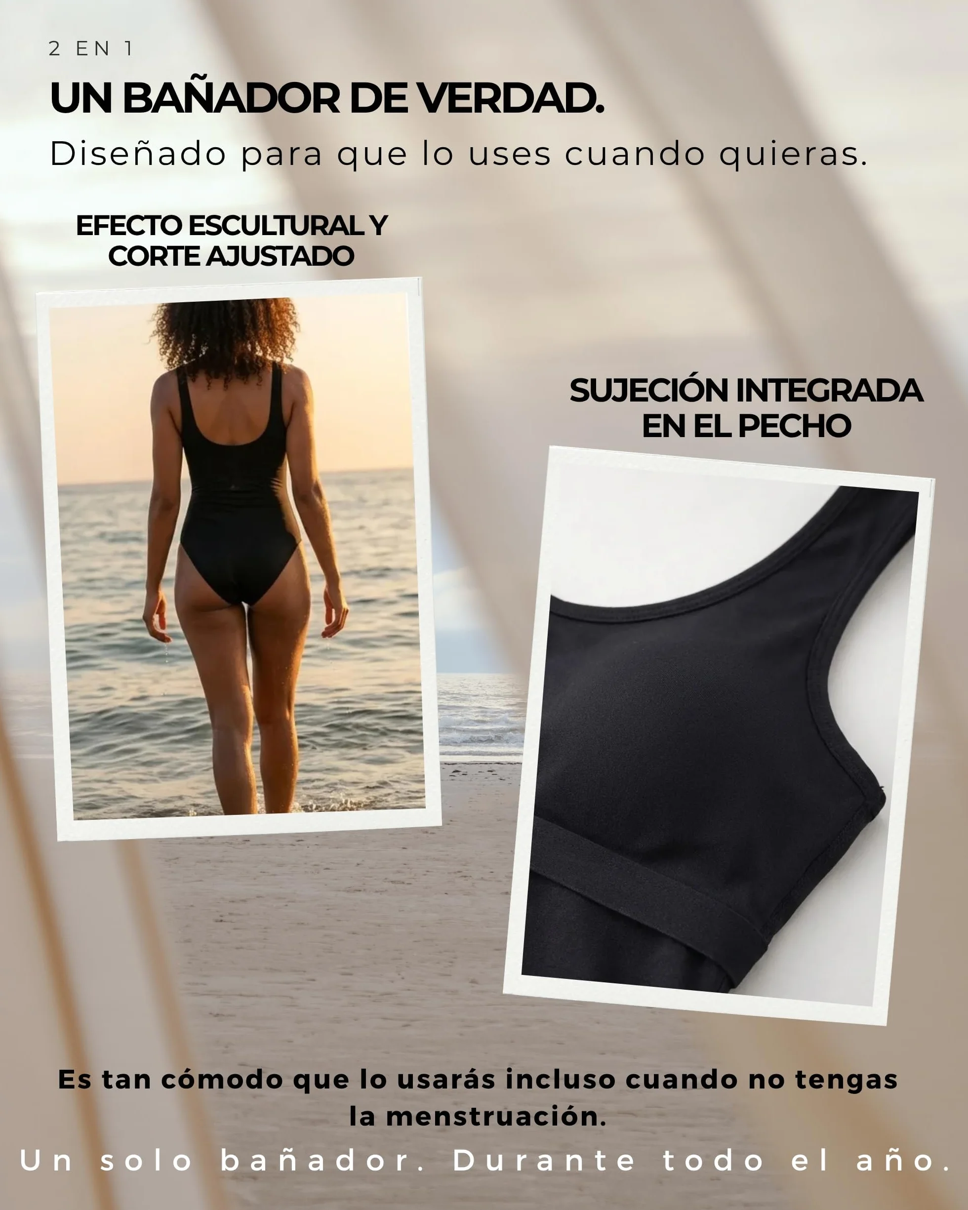 Bañador Menstrual 1 Pieza Niñas & Mujer | Tecnología AquaSecure | Flujo Ligero a Medio | Adolescentes 10-16 Años y Mujer | Anti-UV, Secado Rápido | Piscina, Playa y Natación | Ecológico y Oeko-Tex
