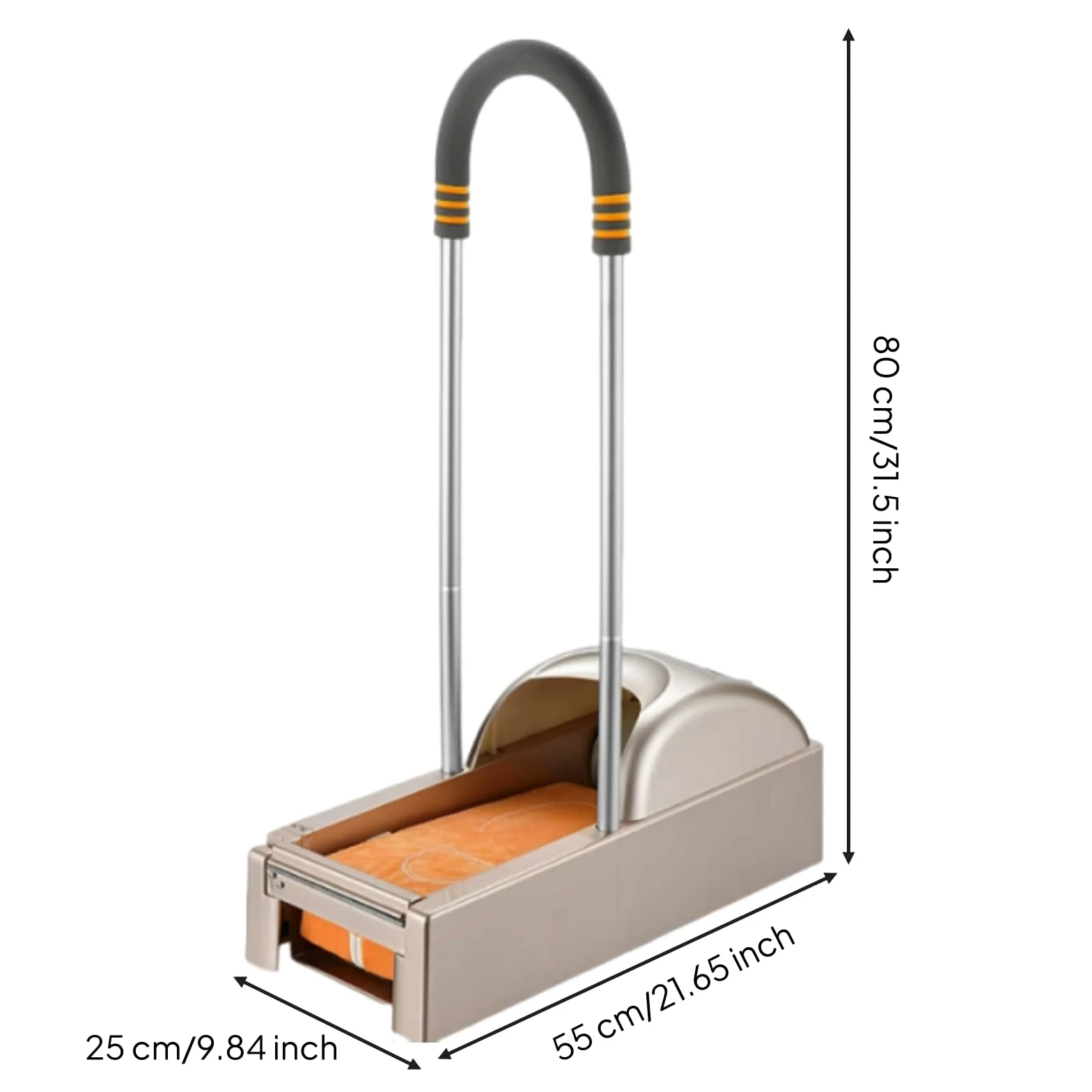 Máquina de Cubiertas de Zapatos Dispensador Automático sin Electricidad para Calzado con Mango Ergonómico y Soporte Metálico Estructura Compacta de, Champán