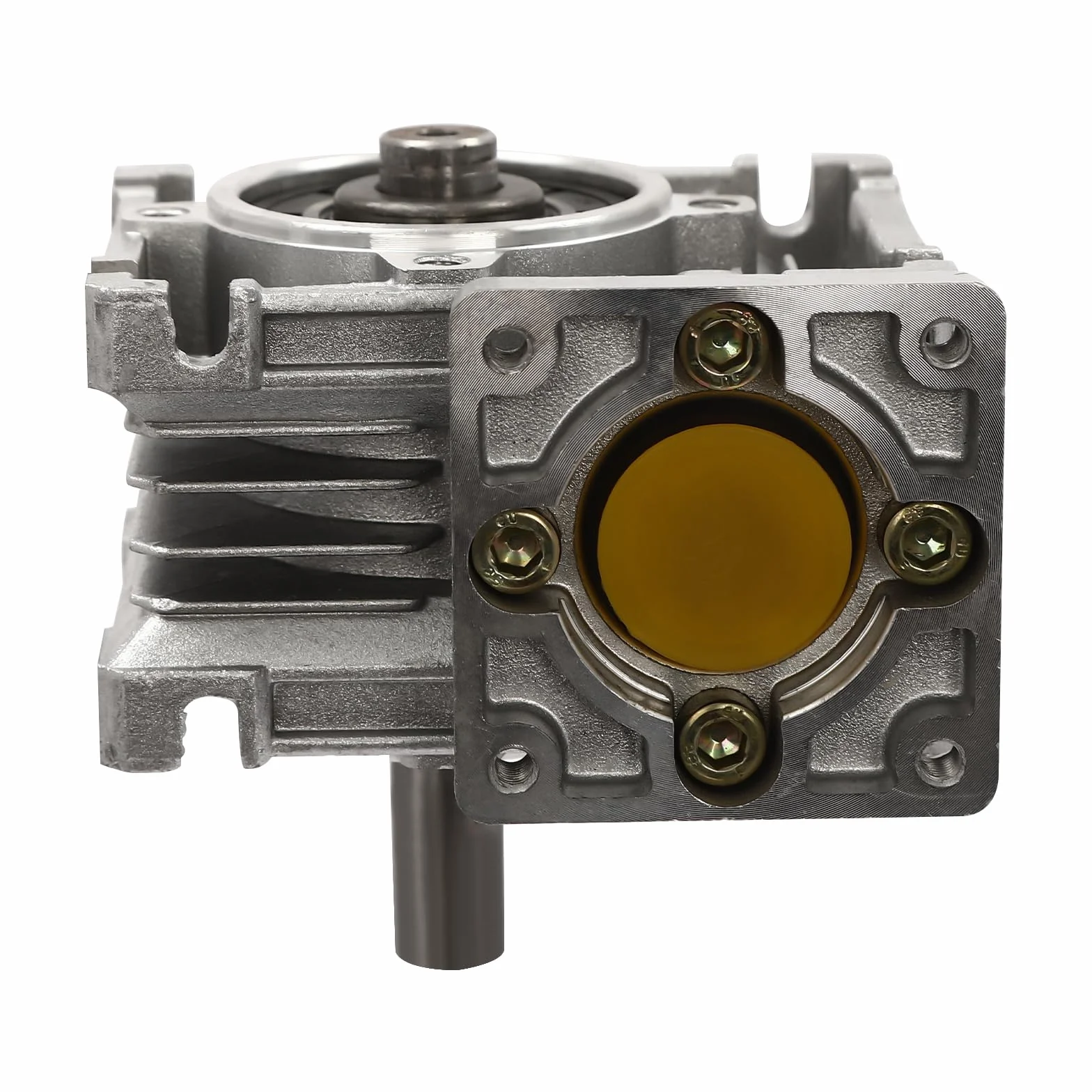 Reductor de engranaje helicoidal con brida cuadrada, relación 15:1, 0-1500 rpm, carcasa de aluminio