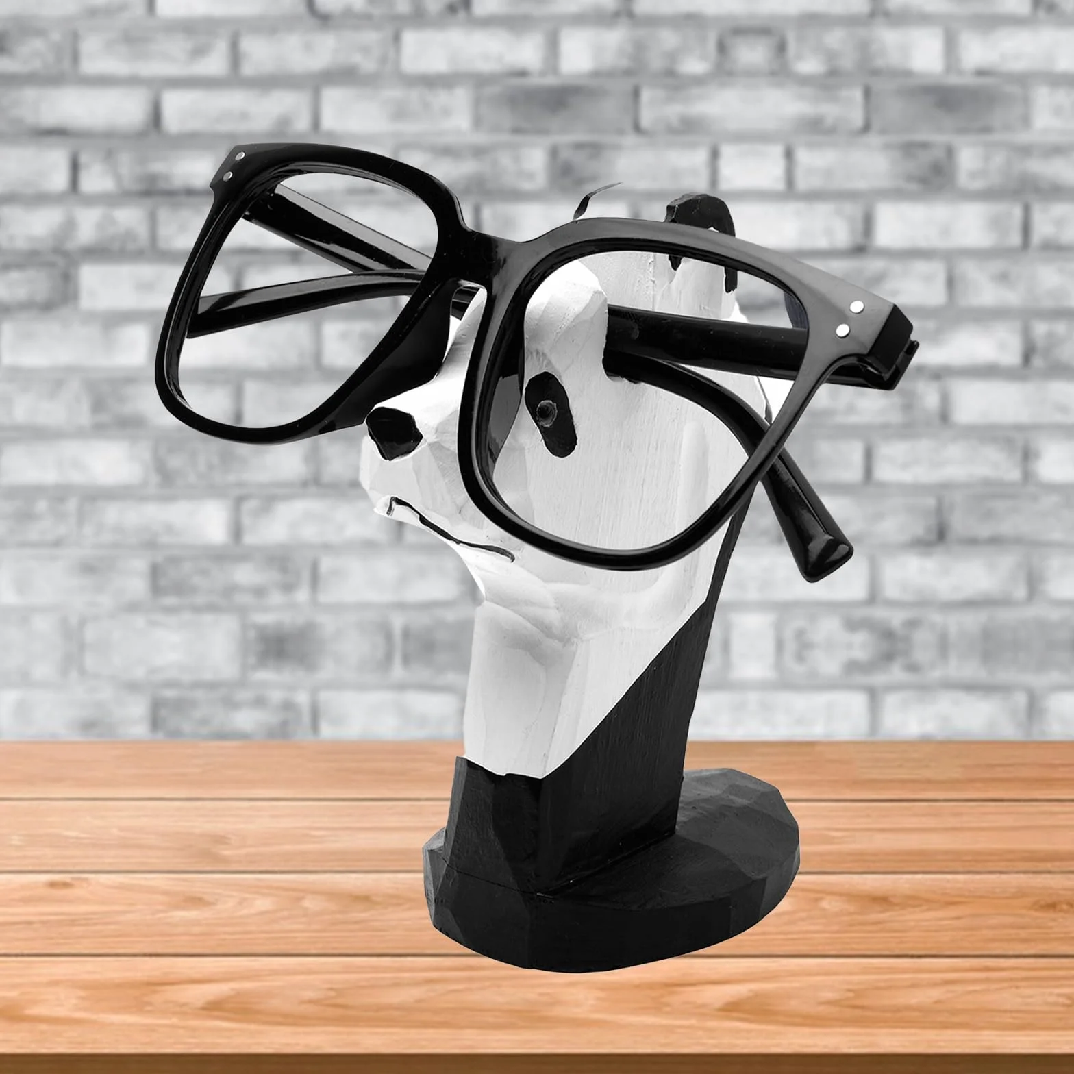 Soporte de Madera Anteojos Forma Animal Tallada a Mano, Soporte Gafas Panda para Casa Oficio Regalo