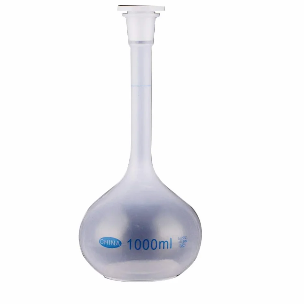 Pipeta Volumétrica Matraz Aforado 1000mL Resistente al Calor Cuello Largo Laboratorio Escuela