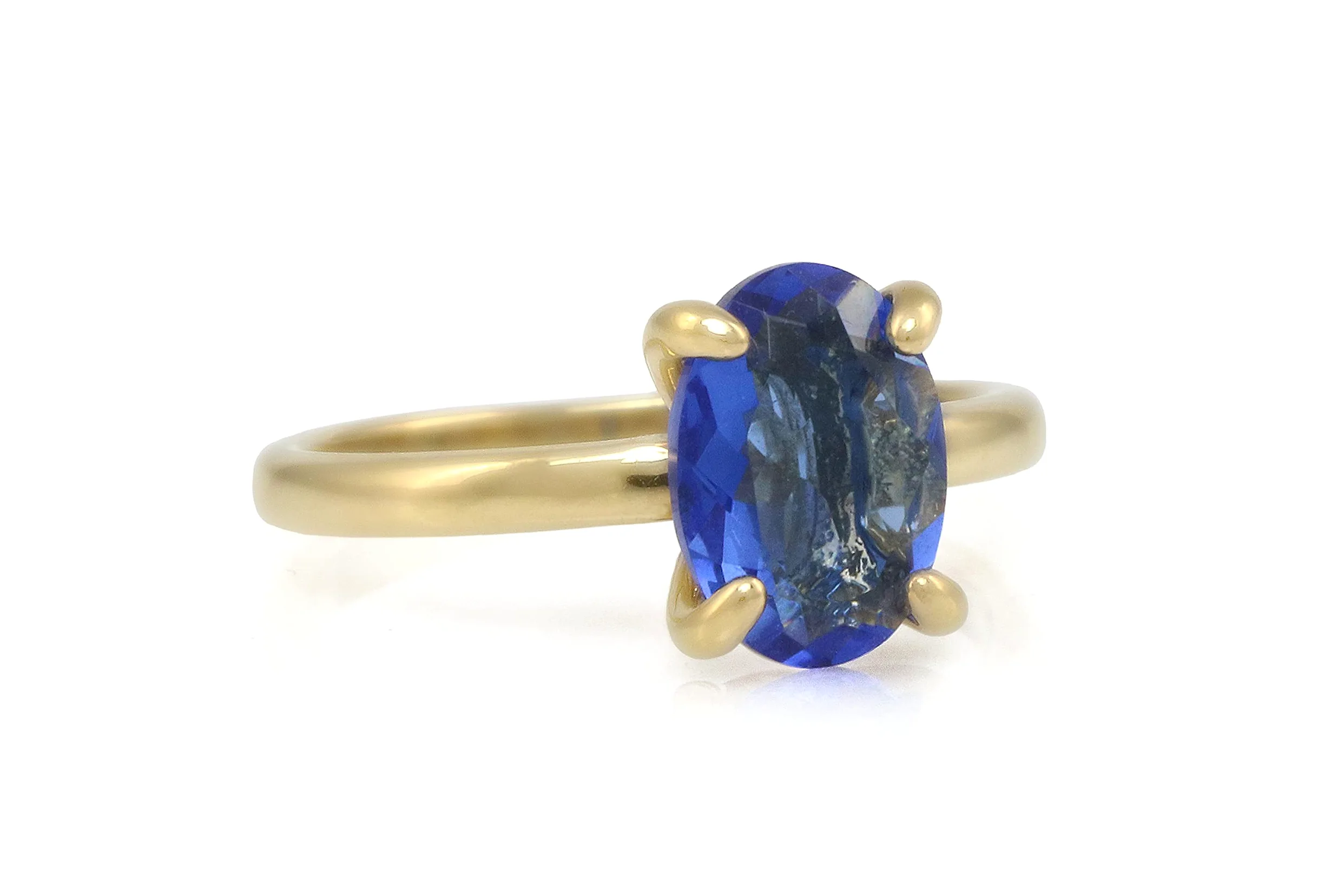 Delicado Anillo de Zafiro Azul - Anillos de Compromiso para Mujeres Hechos a Mano, Anillos de Boda, Anillos de Moda - Anillos Ovalados Clásicos - Anillo de Zafiro de Nacimiento de Septiembre