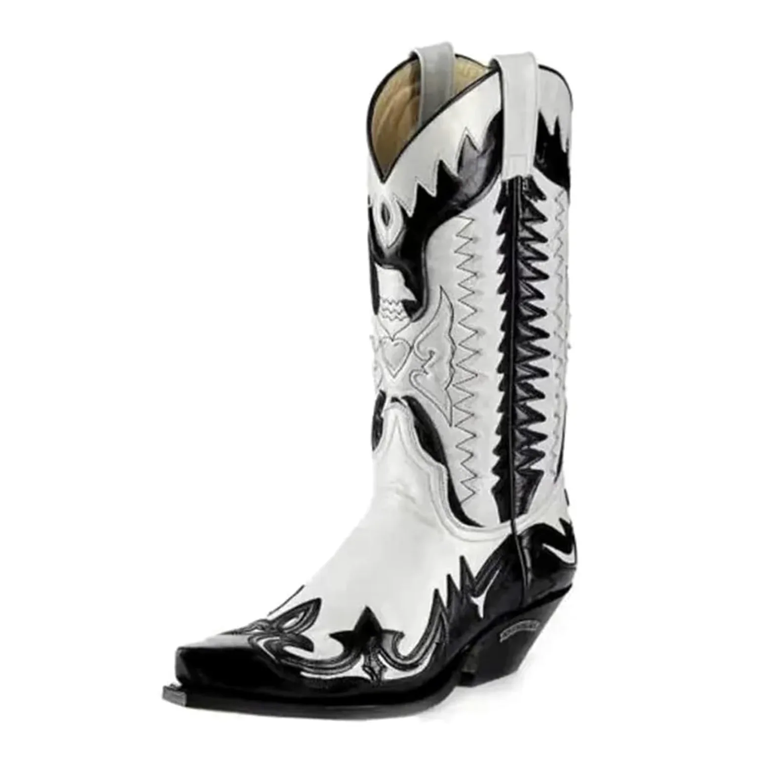 Botas Cowboy Botas de Hombre Vaquero Cuero Moda Motocicleta tacón Medio Casual