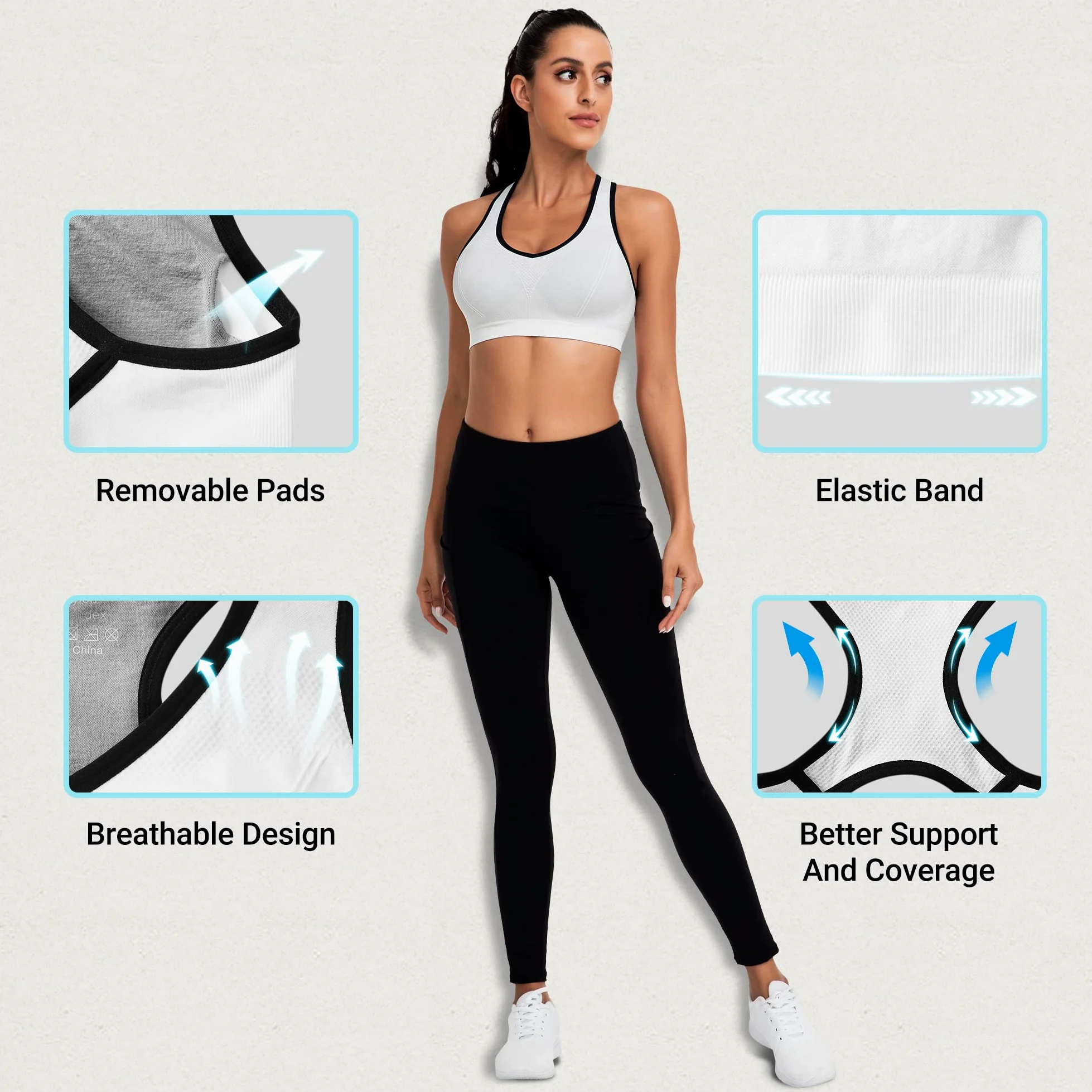 Sujetadores Deportivos de Espalda Cruzada para Mujer con Almohadillas, Camisetas sin Mangas atléticas de Alto Impacto para Yoga y Entrenamiento