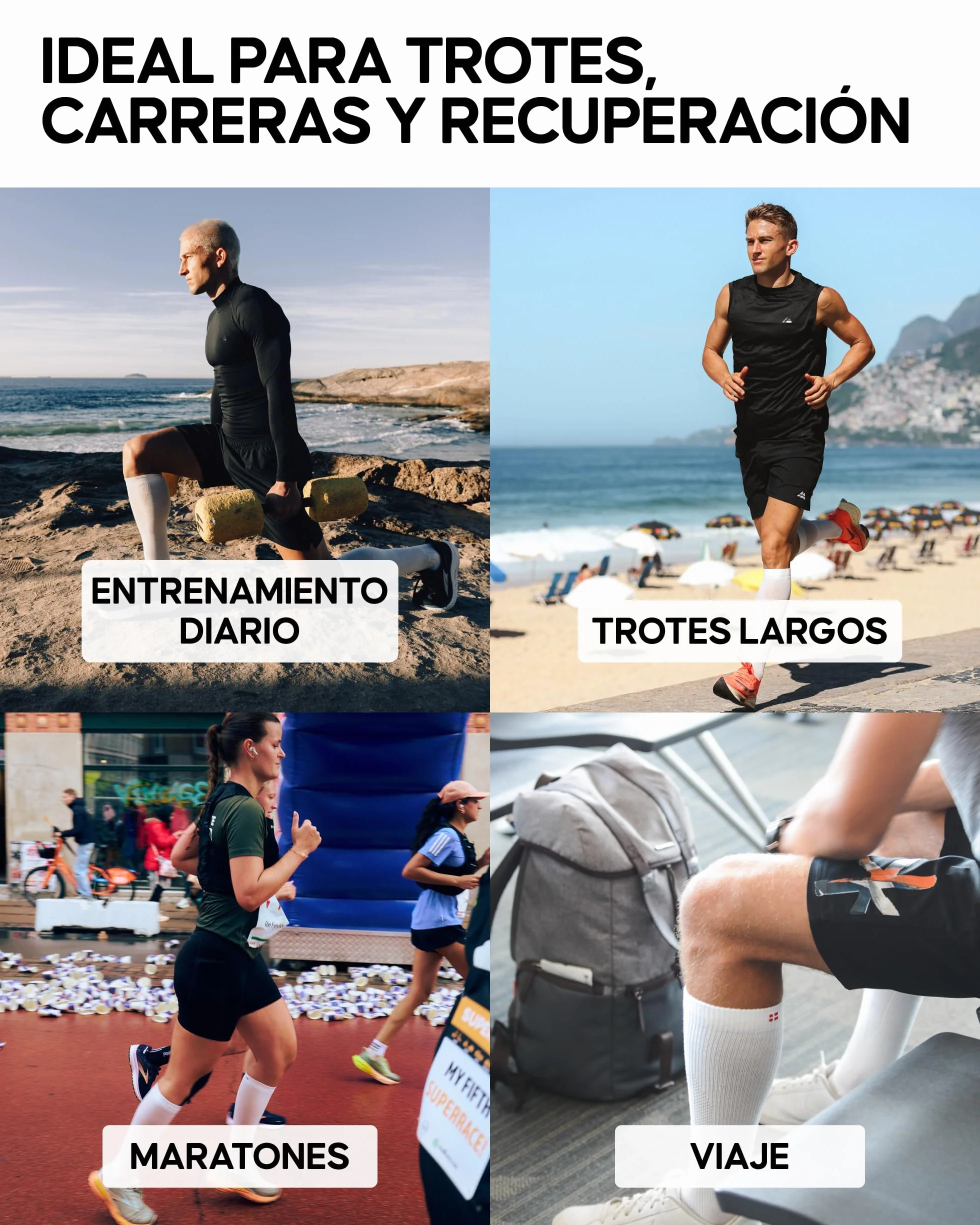 DANISH ENDURANCE Calcetines de Compresión Mujer y Hombre, Deporte, Running, Recuperación, 1 o 2 Pack
