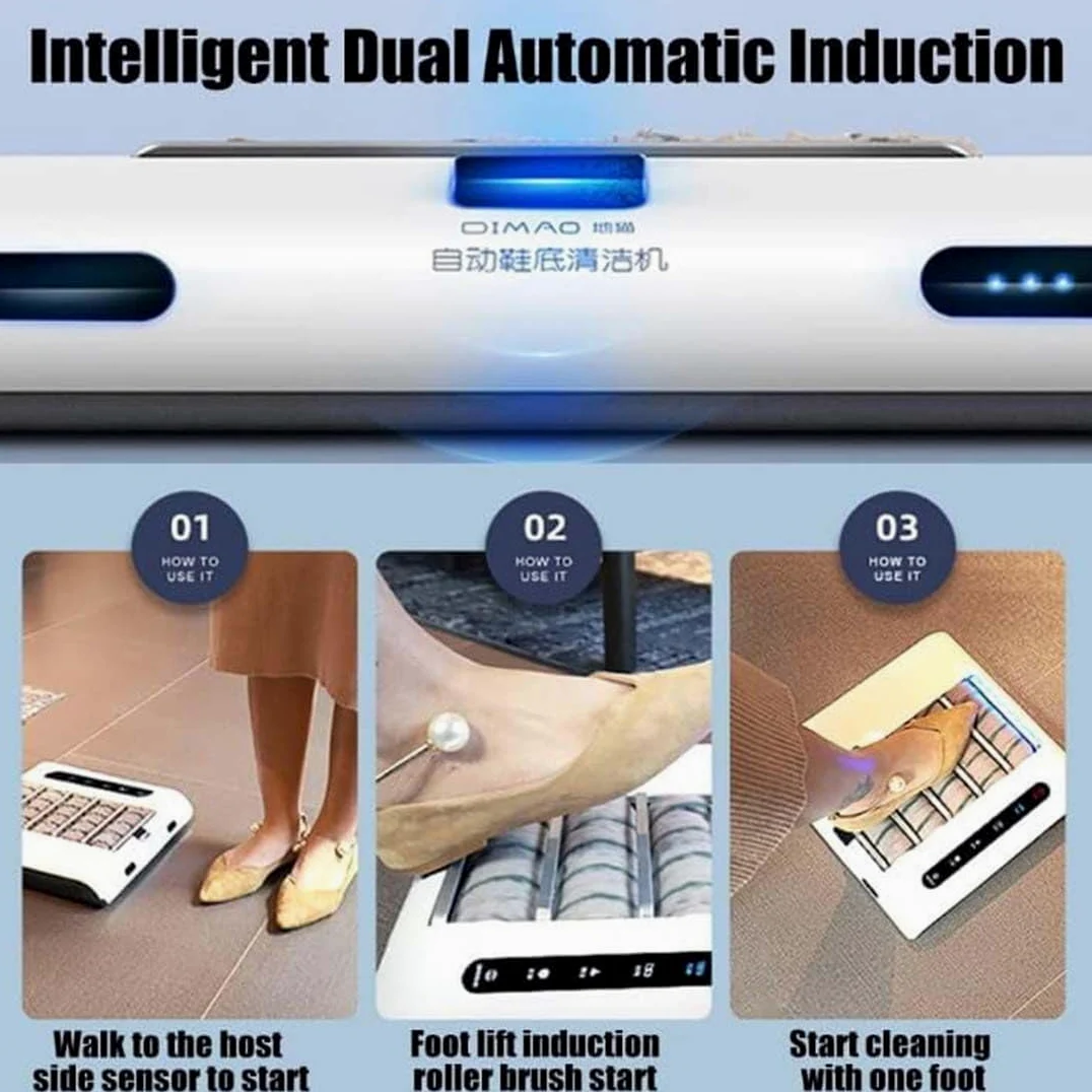 Máquina automática de limpieza de suela de zapatos, limpiador y pulidor de inducción recargable, 2600 mAh para hoteles, edificios comerciales y bancos