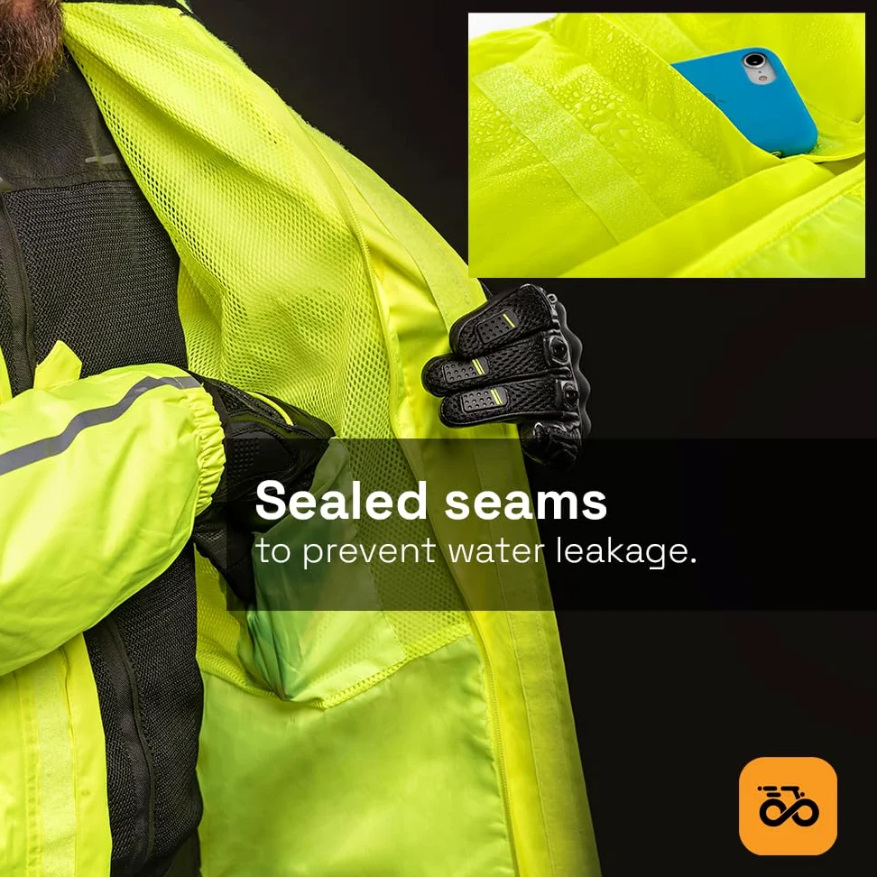Moore Traje de Lluvia Rain Twill Fluo Negro – Impermeable 20,000 mm, Costuras Termoselladas, Alta Visibilidad.