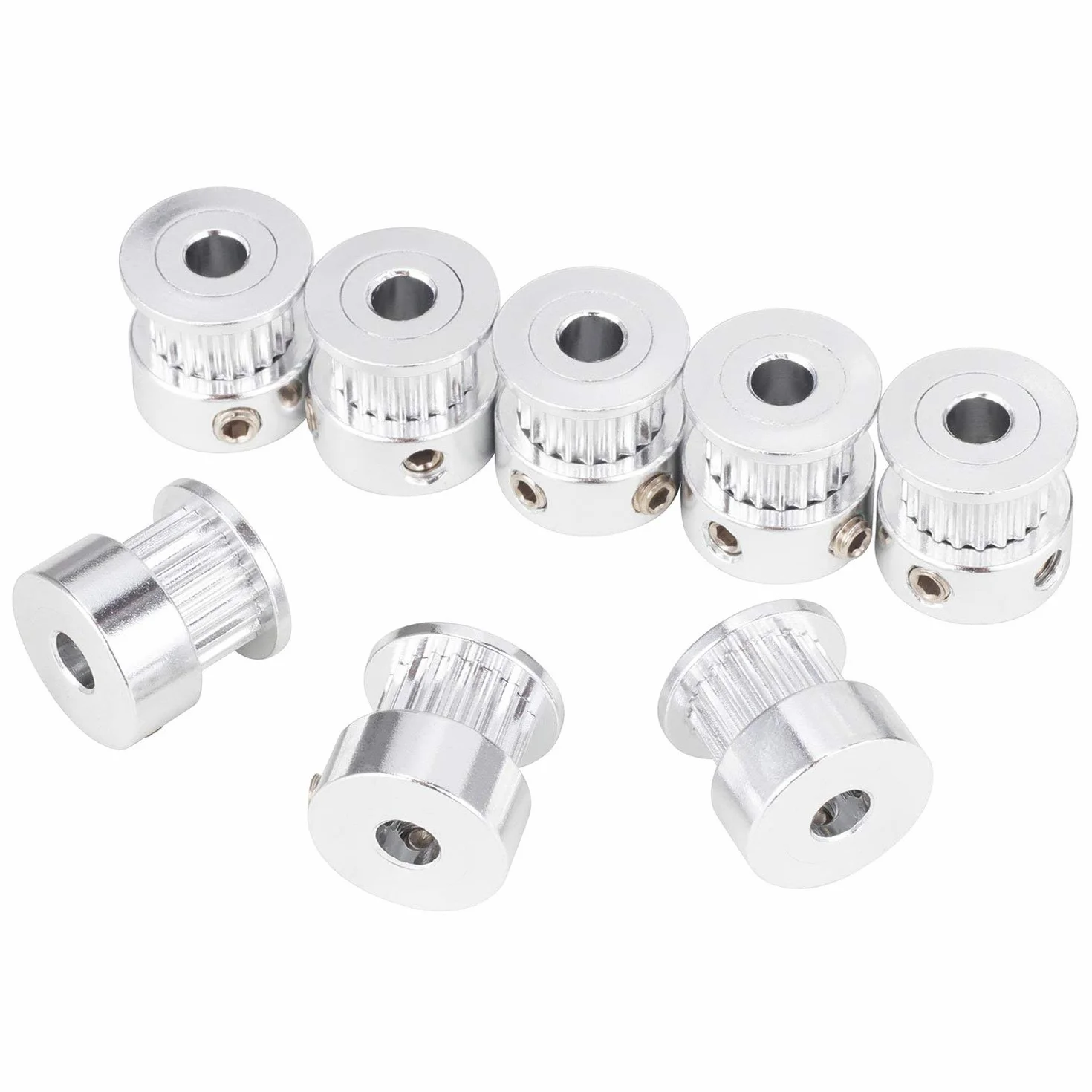 Polea de correa de distribución TUZUK GT2 20 dientes 5mm 8pcs con correa dentada 5m 2mm paso 6mm para impresora 3D CNC