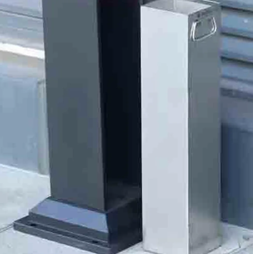 cenicero al Aire Libre Ceniza de Acero Inoxidable Negro for Hotel, for Recoger Colillas de Cigarrillos, extintor Vertical, for Exteriores cenicero