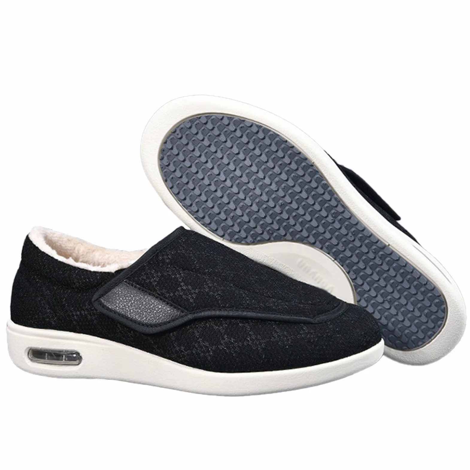 bumuam Zapatos para diabéticos para pies hinchados,Zapatos Cálidos para Diabéticos, Zapatos Ajustables para Pies Hinchados de Ancianos EU 37.5(24.5cm/9.6in)