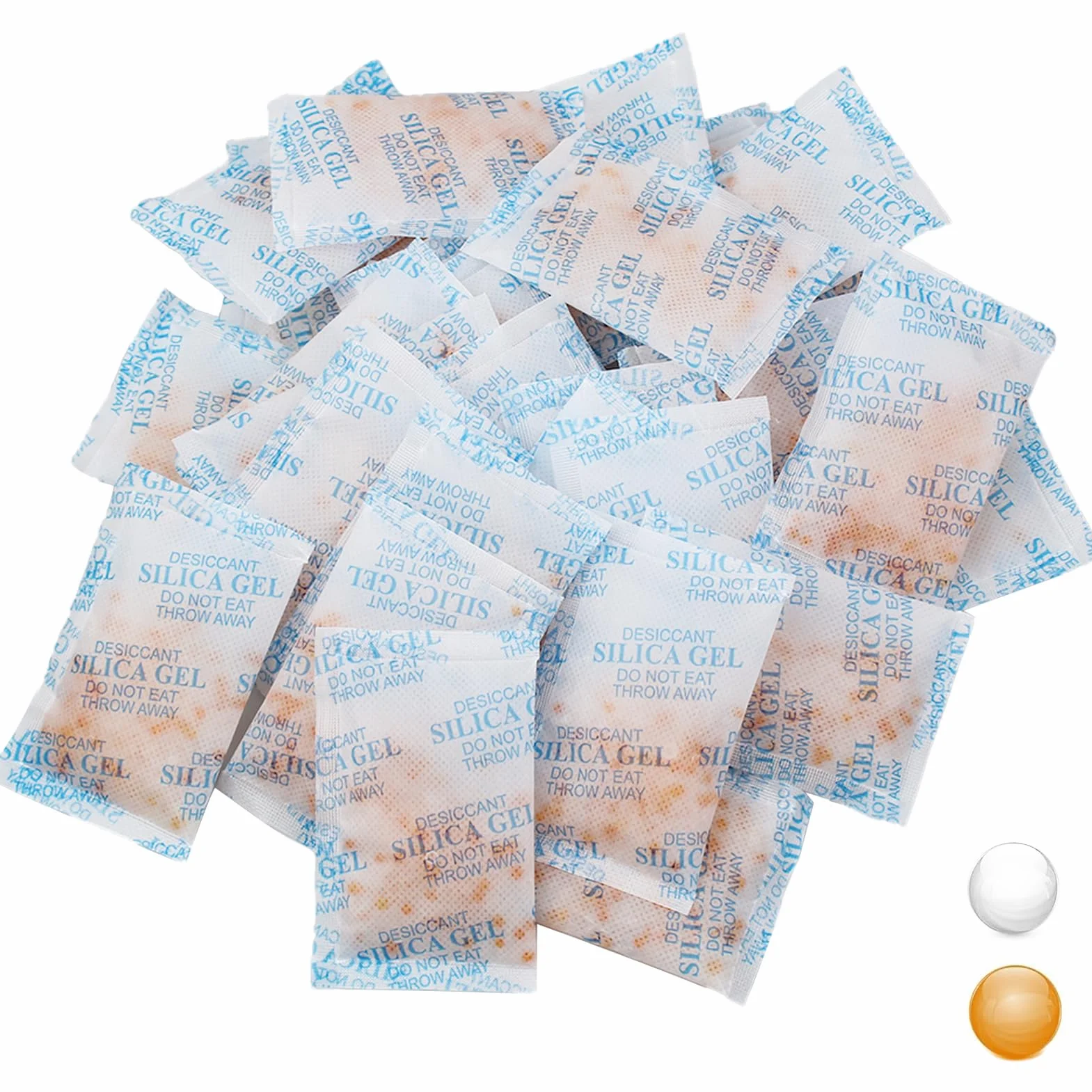 Bolsas Antihumedad Gel de Silice 10g x 30, con Indicador de Cambio de Color, Tasa de Absorción 35%