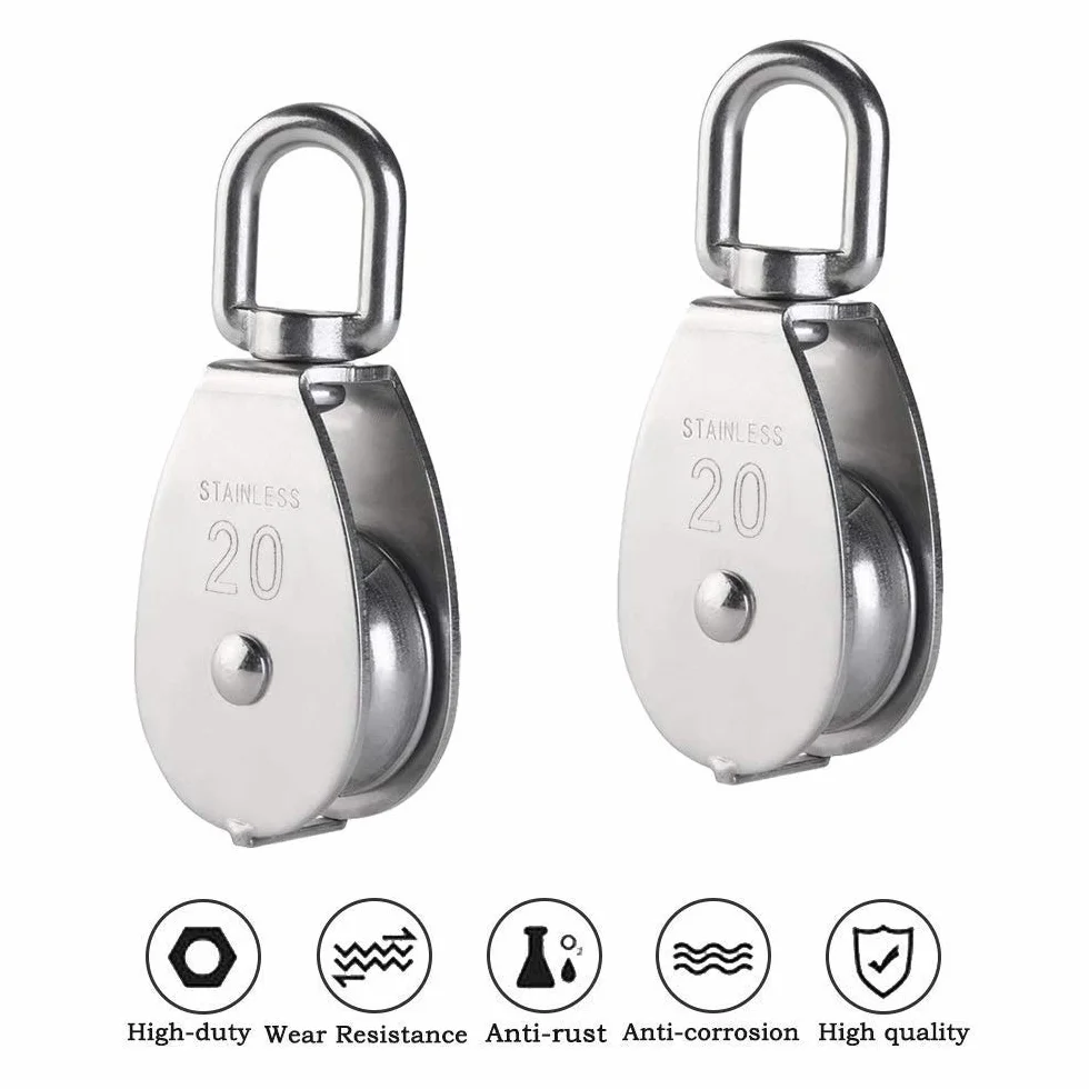Polea Cuerda M20 Acero Inoxidable 304 Simple Elevación Fijas Exterior Carpas