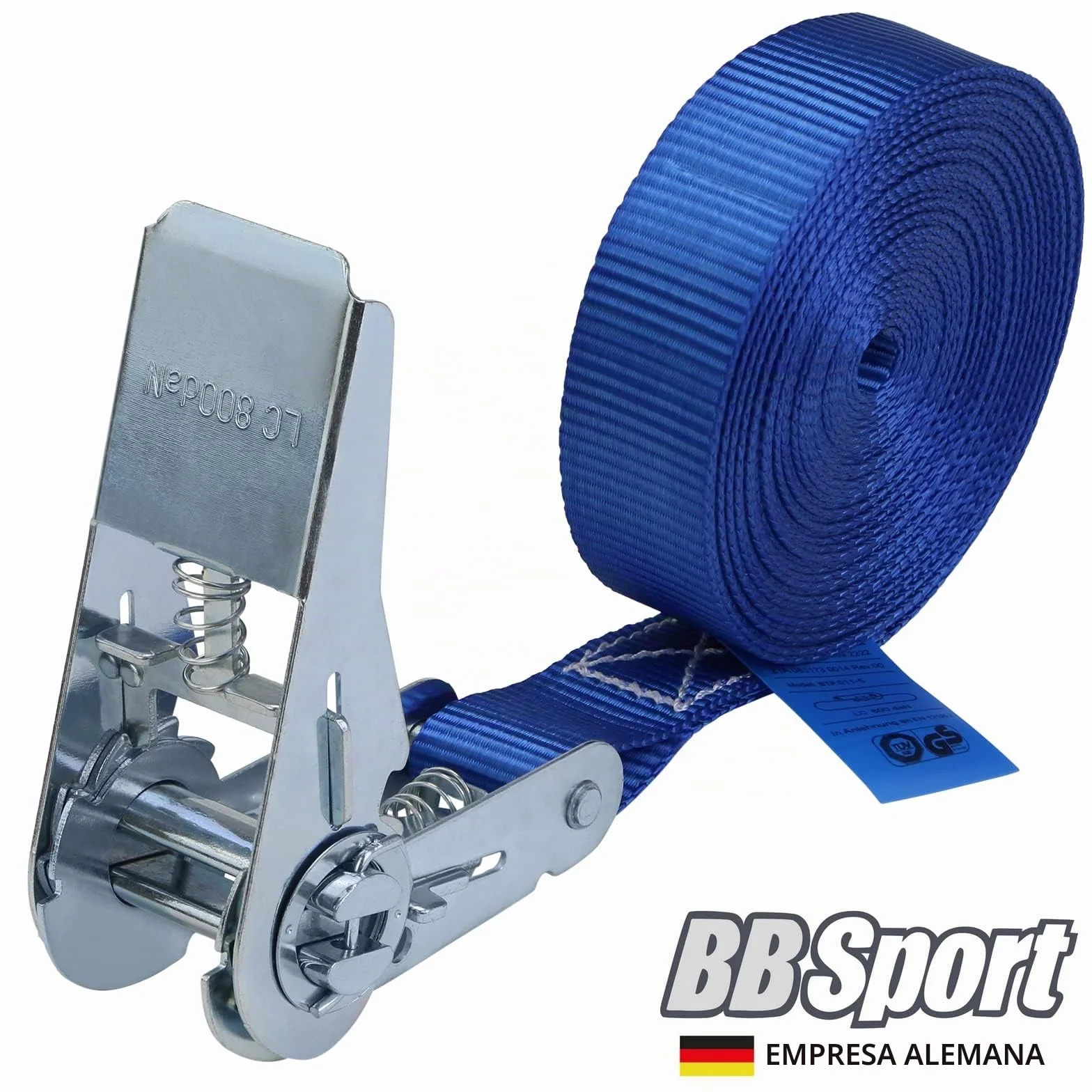 Cinchas de Amarre Correa para Trinquete 4 m 6 m Paquete de 4 Tensor de Carraca 25 mm 800 kg DIN EN 12195-2 Azul
