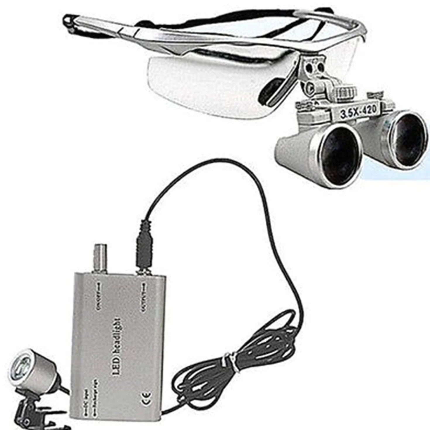 Oral Lupa de Cabeza 3.5x420mm Lupa Dental Binocular
