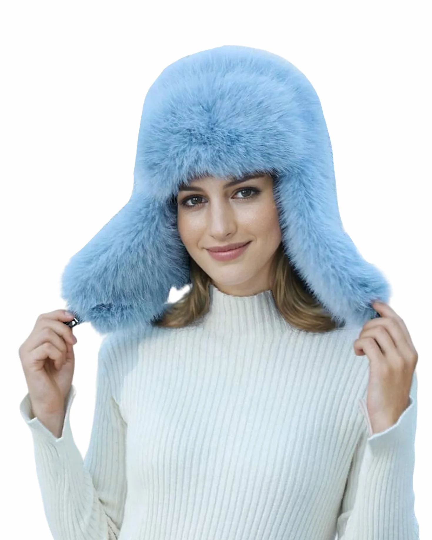 Lina & Lily Gorro de Aviador Trampero Invierno Mujer de Piel Sintética Larga