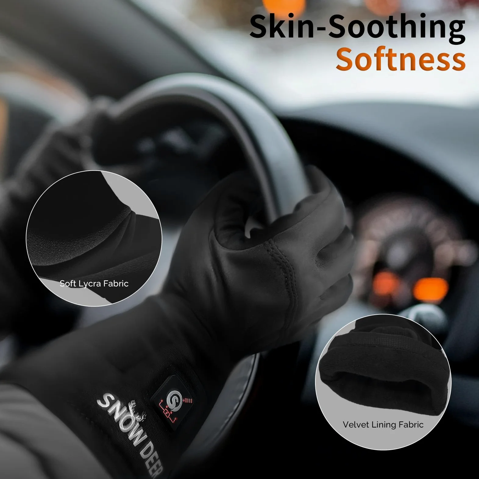 SNOW DEER Guantes calefactables para hombre y mujer, 7,4 V, 2200 mAh, batería recargable, calentadores de manos para nieve, esquí, pesca, equitación, ciclismo, camping, motociclismo