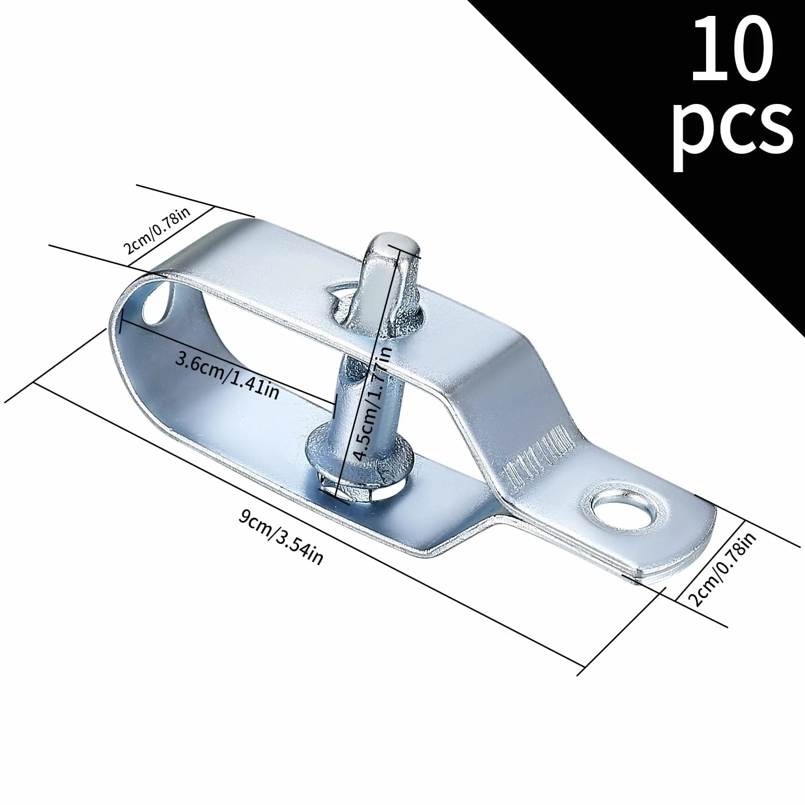 Tensor de Alambre Galvanizado con Trinquete para Malla y Vallas, 10 Piezas Plateado