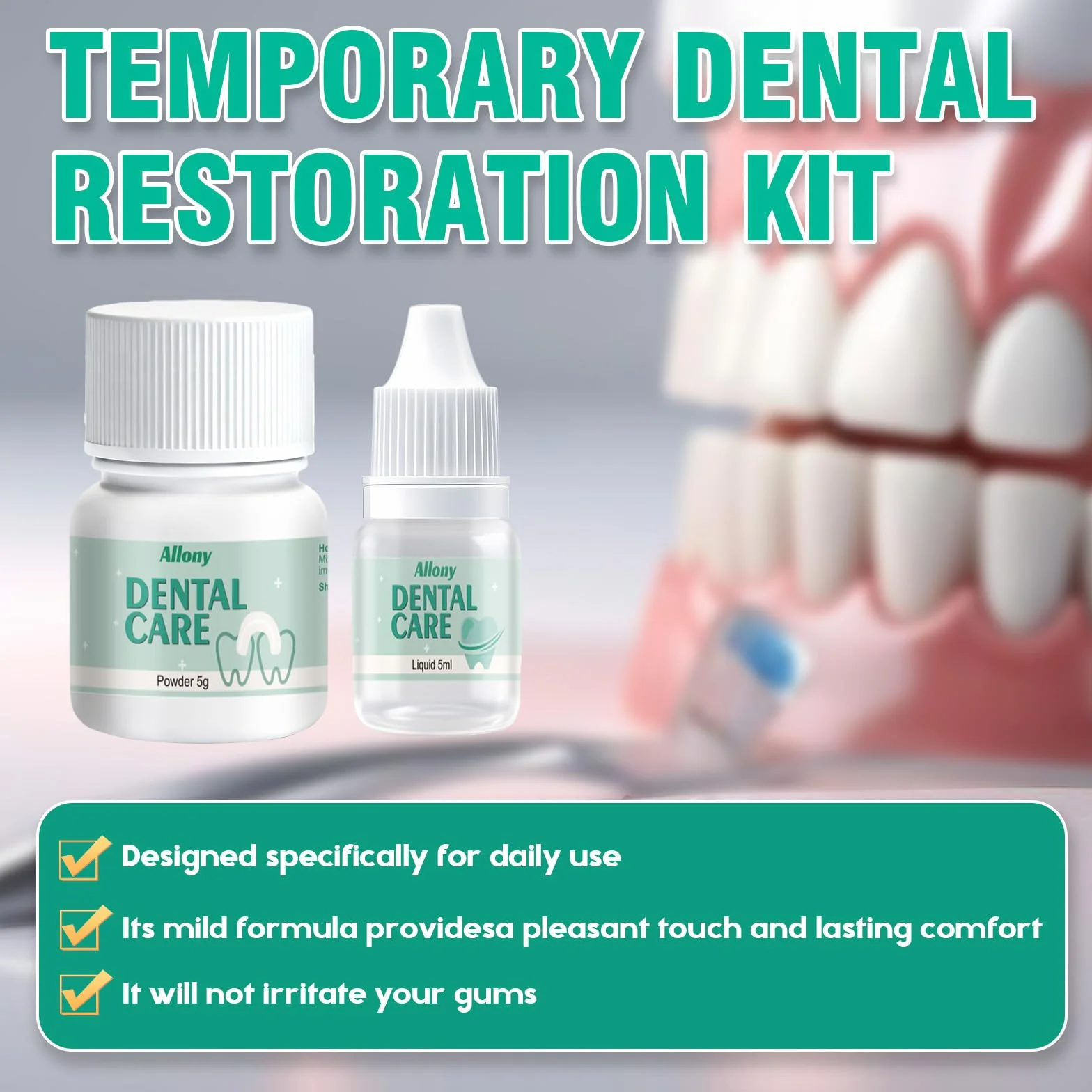 Cemento Dental Composite Kit de Fijación para Corona y Puente