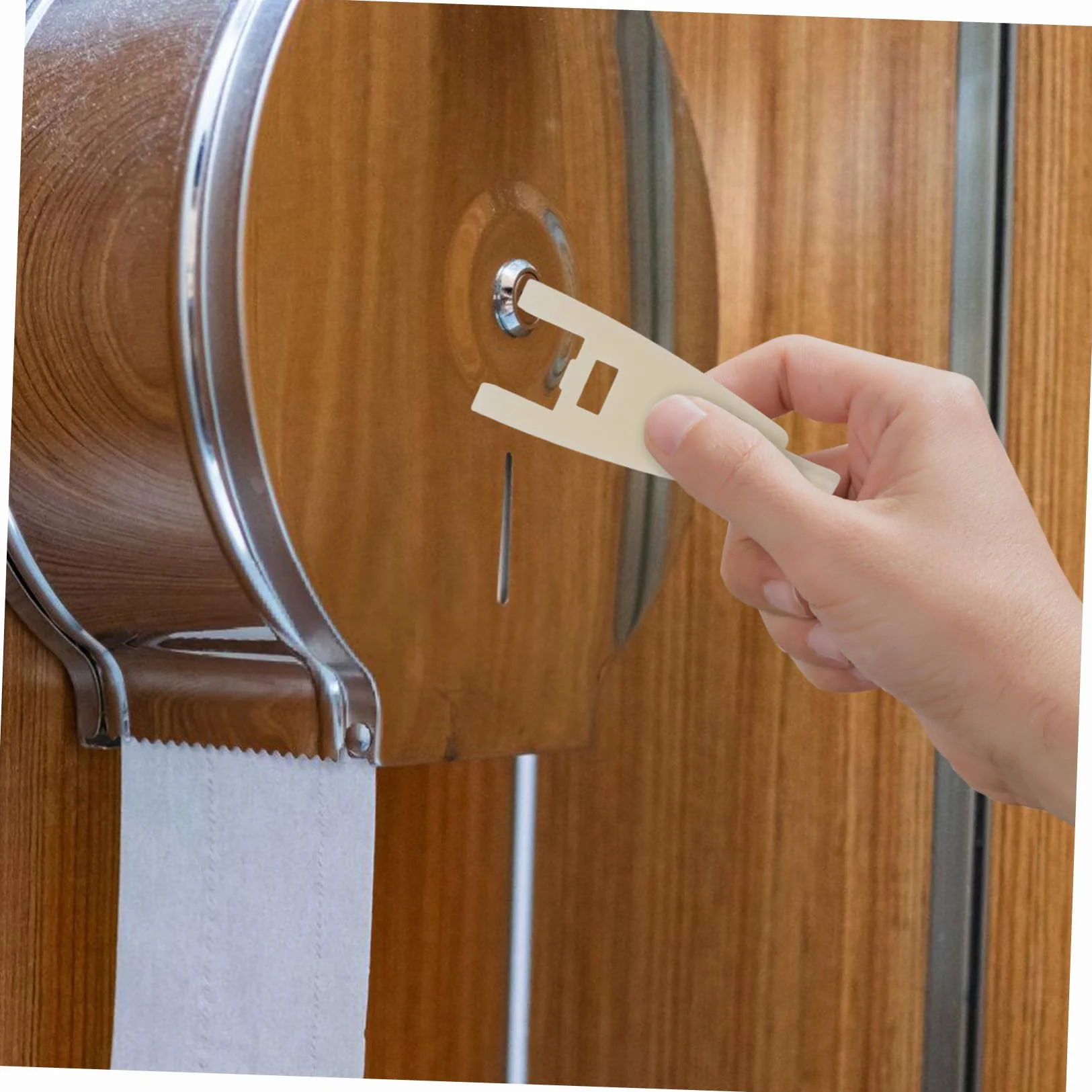 Llave Dispensadora De Papel Higiénico con Cerradura Compacta para Baño Oficina Y Hotel