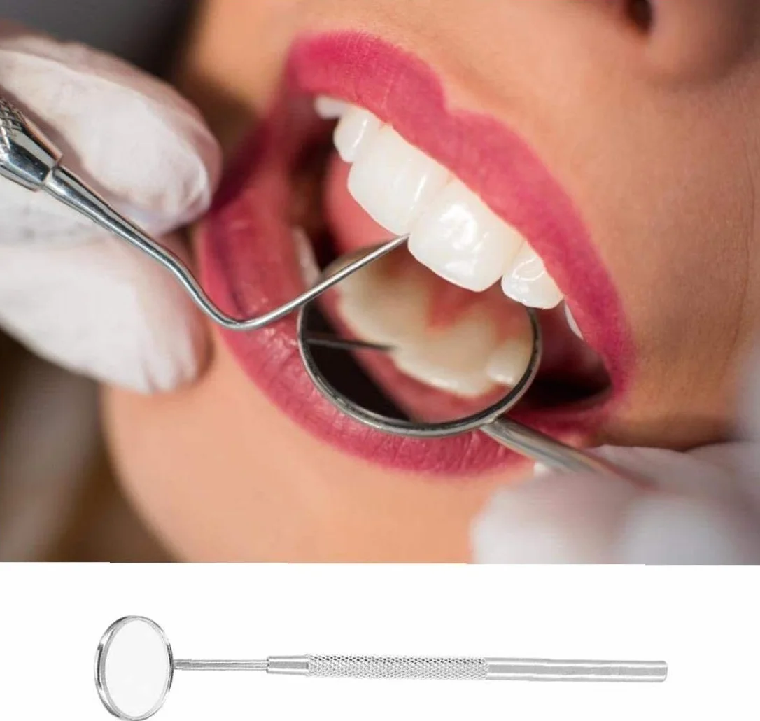 Espejo dental con mango para examen bucal estudiantes dentista