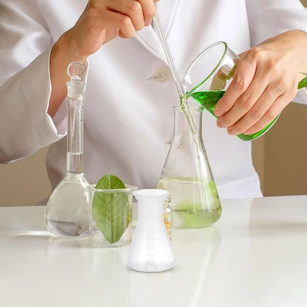 Matraz Erlenmeyer 50ml PP Cónico Antiderrame Juego de 8 para Laboratorio